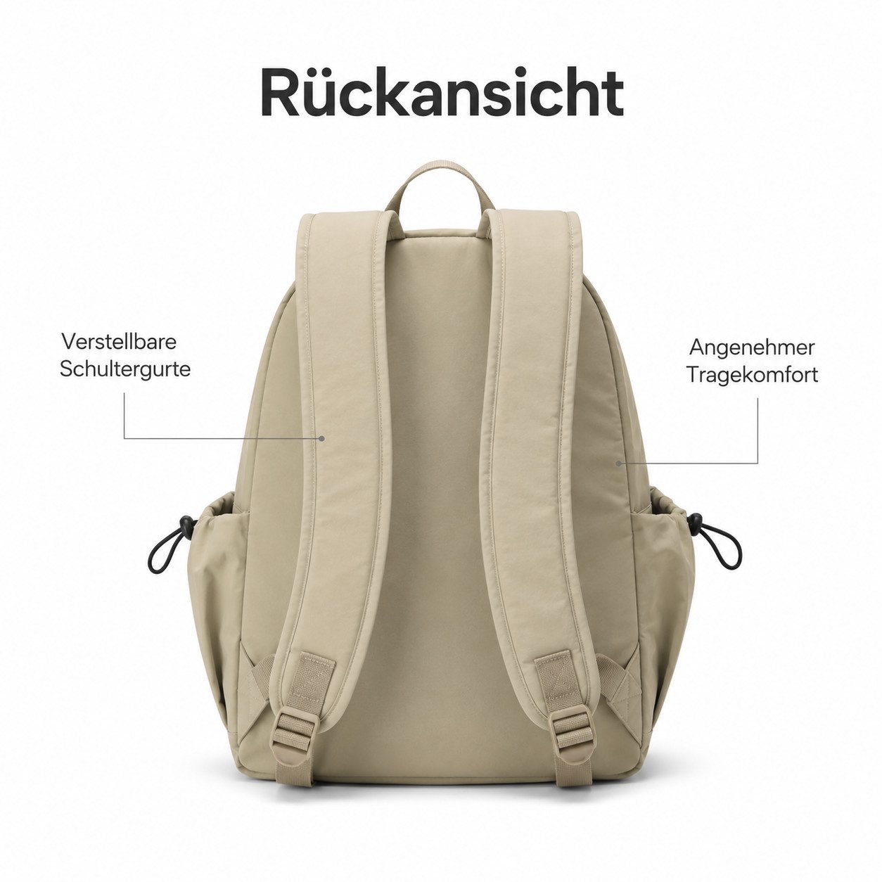 OYLCDI Rucksack Reiserucksack Freizeitrucksack Tagesrucksack mit Reißverschlussfach (42 x 31 x 22 cmgroßes Fassungsvermögen,Handgepäck Rucksack, verstellbaren S – Bild 4 von 5