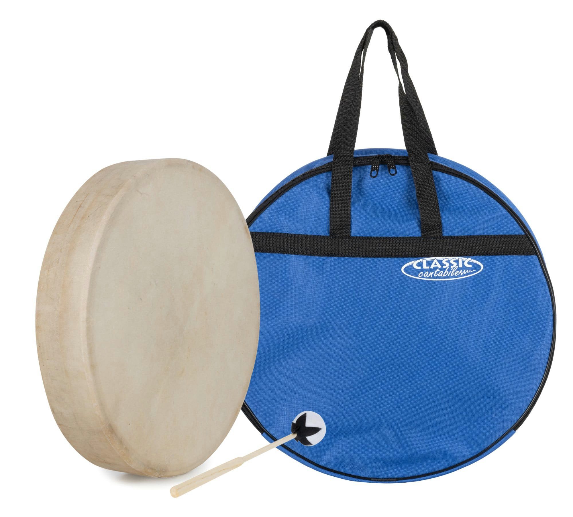 Classic Cantabile Trommel Schamanentrommel mit Ziegenfell bespannt - Handtrommel,SD-18, 3-St., Inkl. Schlägel und Tasche, Anregende Wirkung - Mit Haltevorrichtung