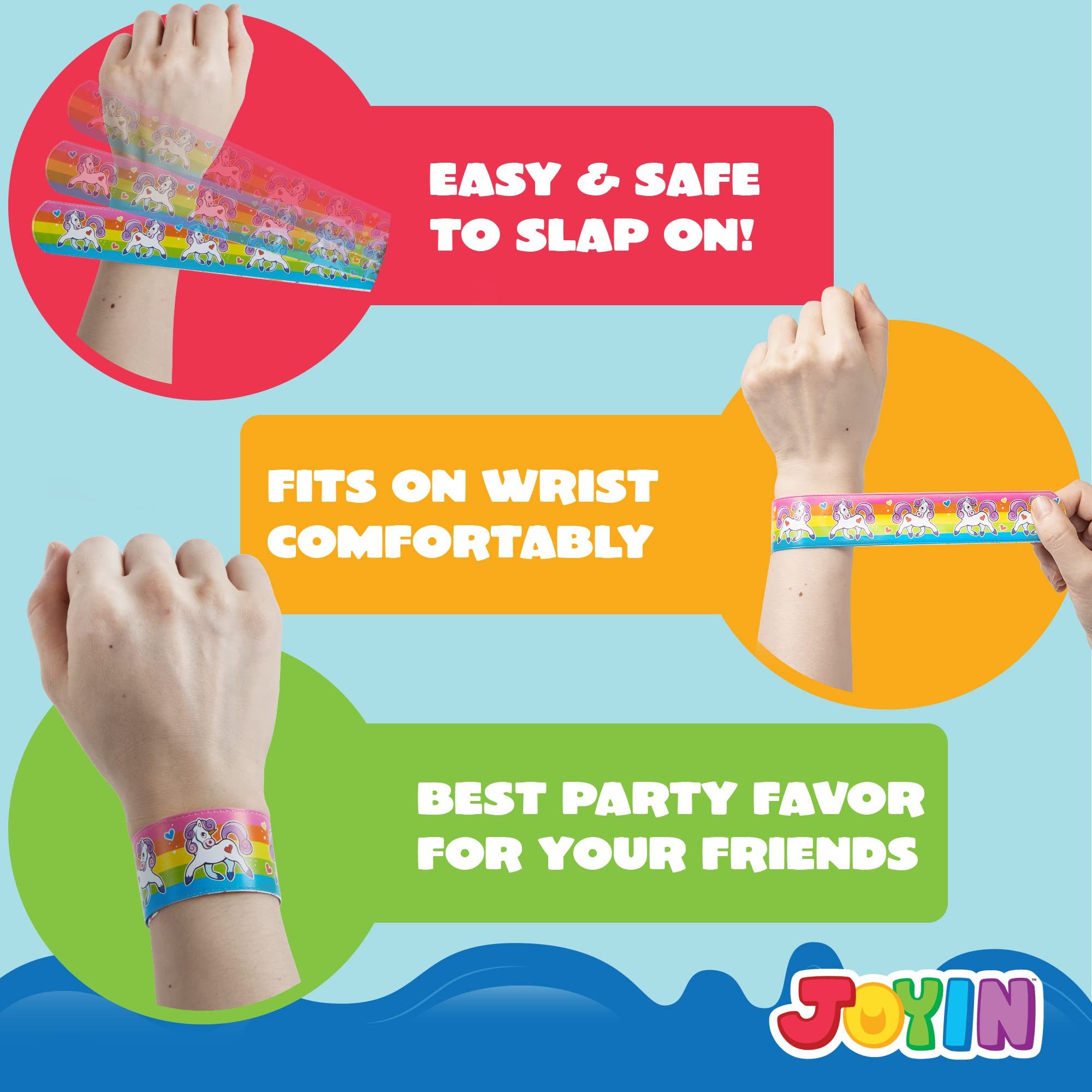 JOYIN Armband JOYIN 144 Stück Einhorn Schnapparmband Kinder Klatscharmband (100-tlg) – Bild 4 von 5