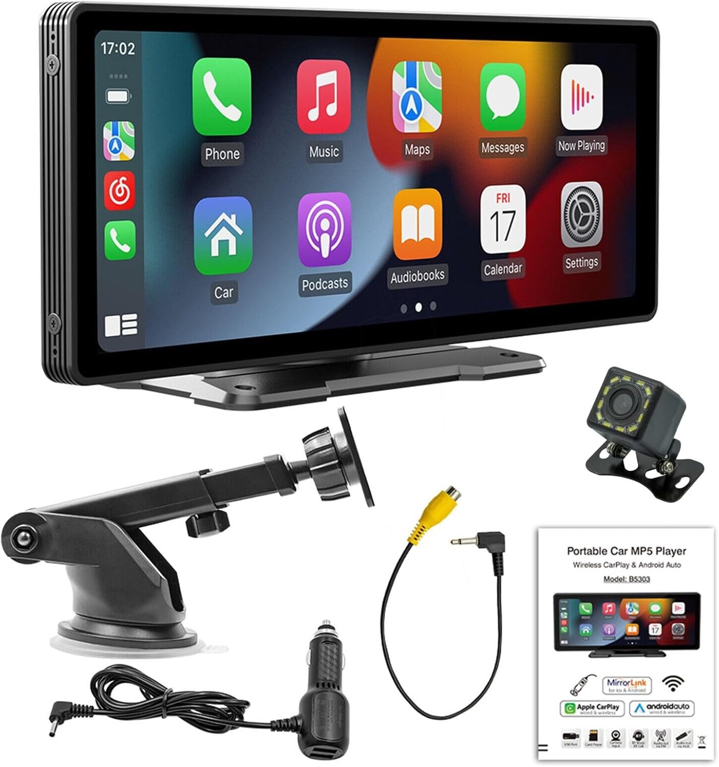 Athlix Auto Radio Multimedia Video Player Apple Car Play Bluetooth AUX USB Autoradio (Autoradio 10,26" Full HD, Breite Kompatibilität, Sprachsteuerung)