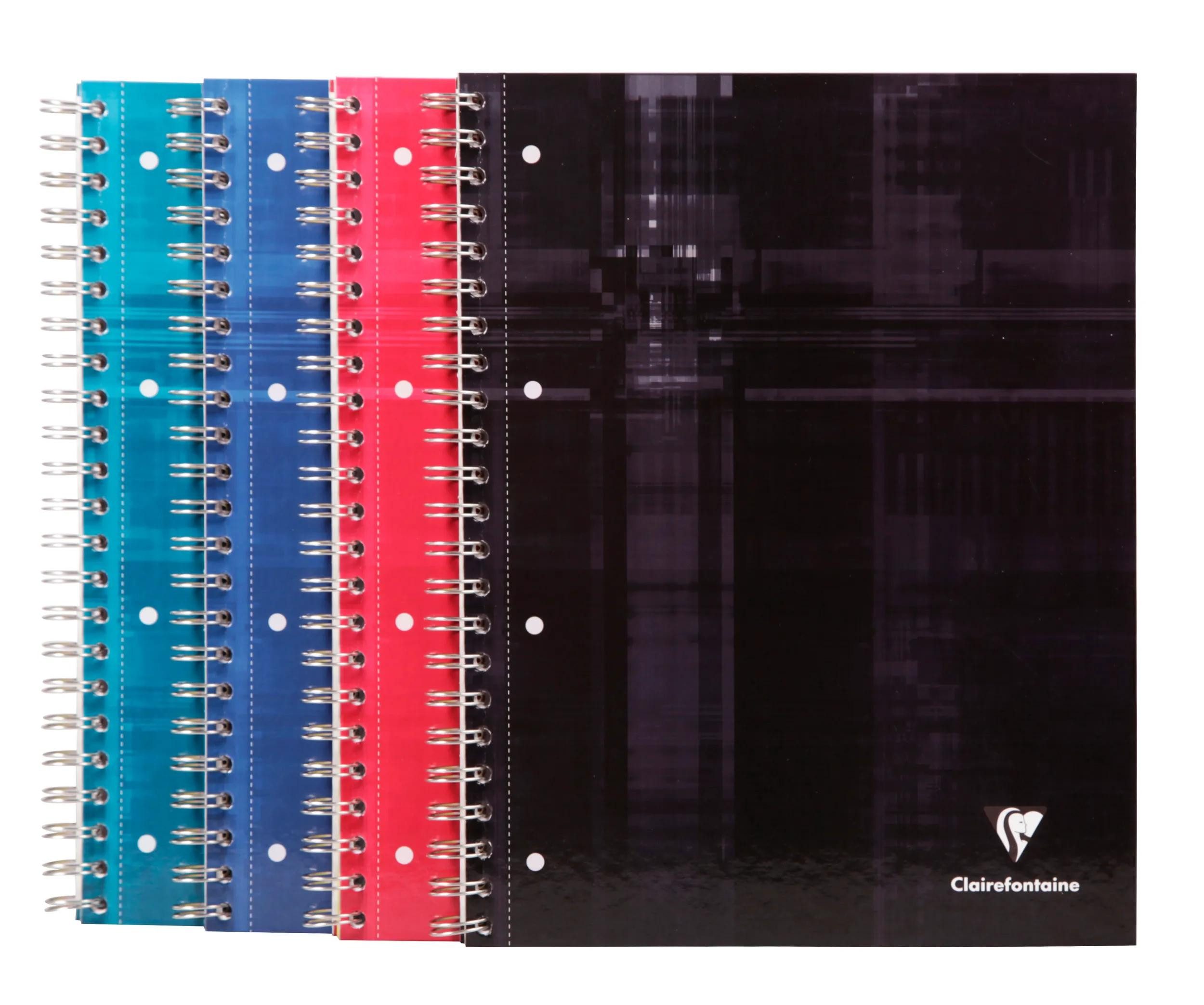 CLAIREFONTAINE Notizbuch 5x Bind'O Block A4+ 80 Blatt französische Lineatur Sortiert 8211C, Clairefontaine Metric