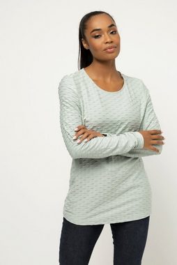 Gina Laura Longshirt Shirt 3D-Struktur Rundhals Langarm