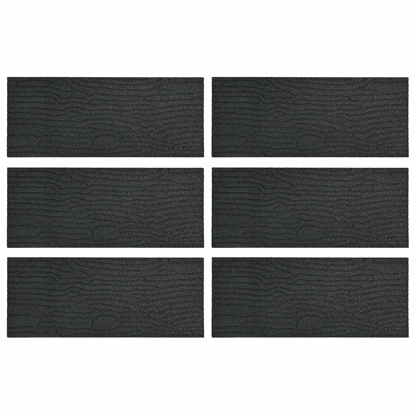 vidaXL Trittsteine Gehwegstein 6 pcs Schwarz 60,5 x 25 x 2 cm Gummi, 25x60.5 cm, 6-St.