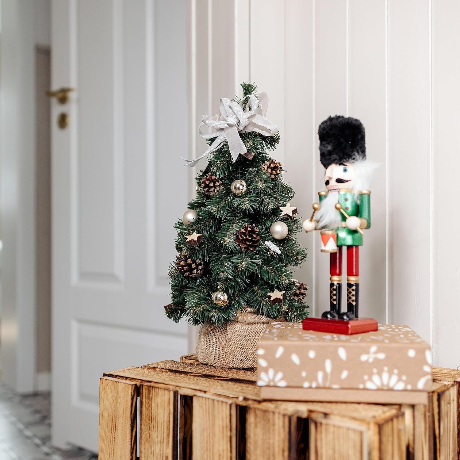 Creative Home Künstlicher Weihnachtsbaum Weihnachtsbaum Geschmückt Höhe 40 cm, Künstlicher Tannenbaum Mini, für Tisch Schreibtisch Büro