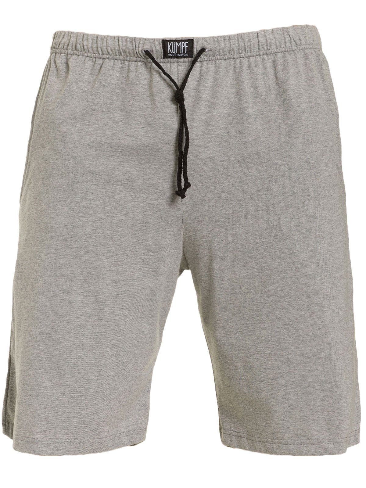 Bio Cotton KUMPF hohe Loungehose Markenqualität Bermuda mittelgrau (Spar-Set, Herren stahlgrau-melange 2er 2-tlg) Sparpack