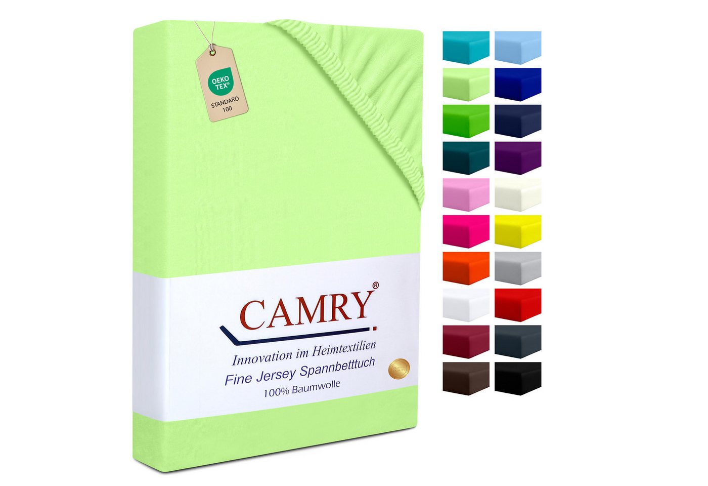Camry Spannbettlaken CLASSIC Jersey 100% Baumwolle Spannbetttuch atmungsaktiv Gummizug, Jersey Baumwolle, Gummizug: rundum, 100% Baumwolle, alle Matratzenhöhen, atmungsaktiv, pflegeleicht