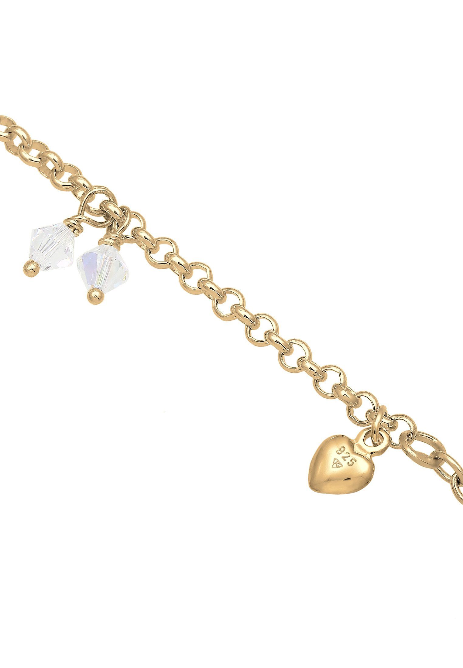 Elli Bettelarmband Kreuz Herz Anker Kristalle Silber