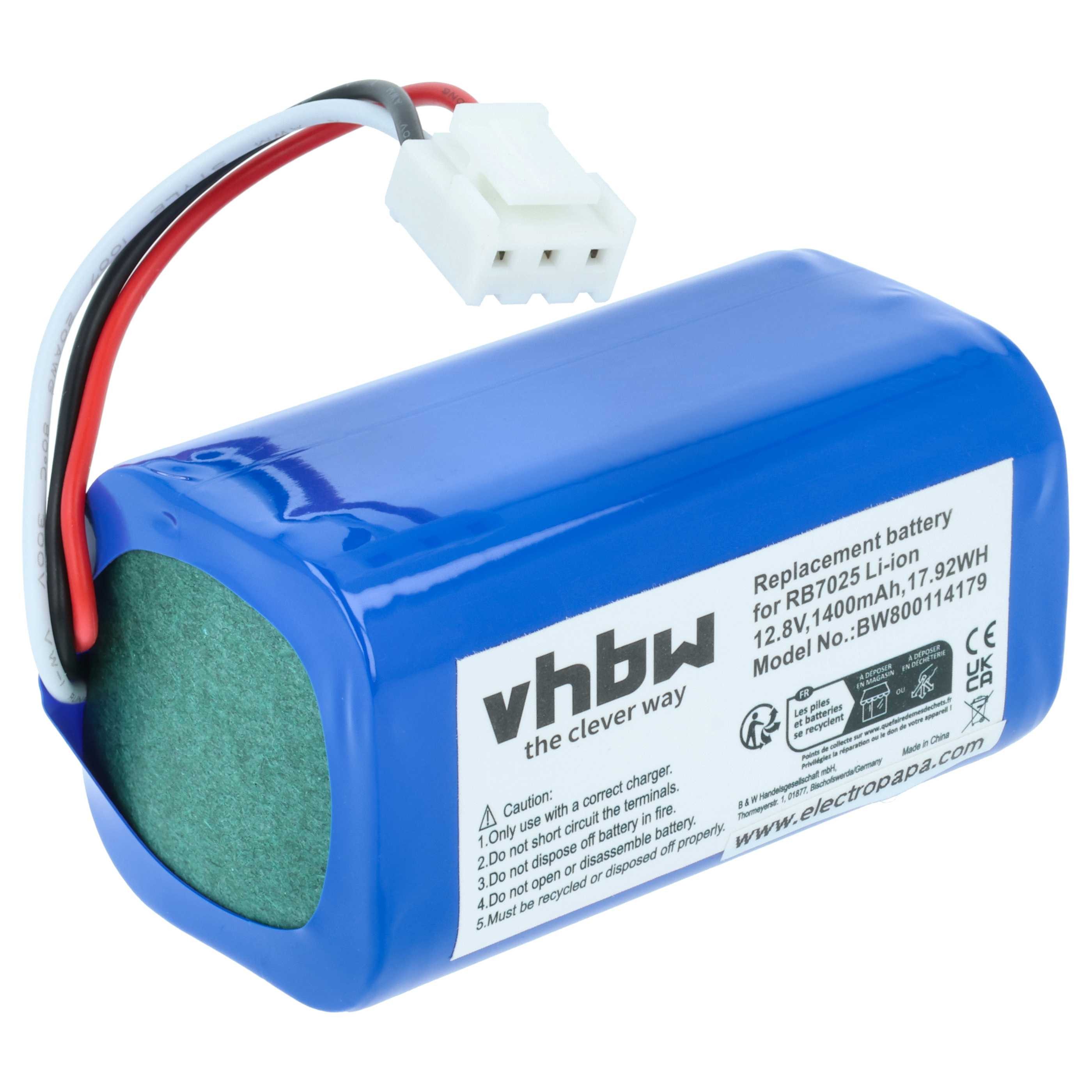 vhbw Akku passend für Severin Chill RB 7025, RB 7720, RB 7022 Staubsauger Staubsauger-Akku Akku Li-Ion 1400 mAh (12,8 V), Leistungsfähiger Austausch-Akku für Ihren Saugroboter