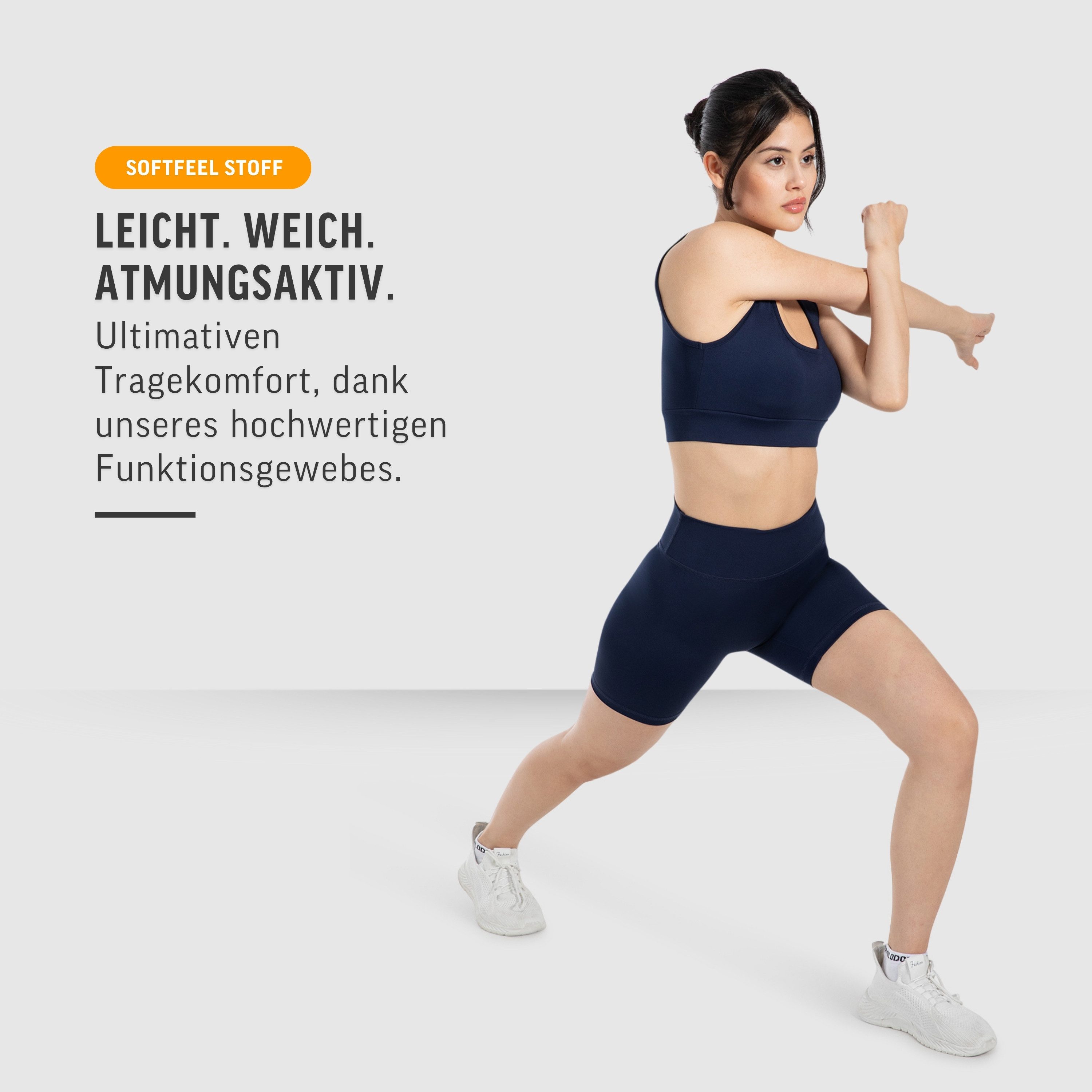 Smilodox Shorts SoftFeel Darbie, High Waist Yogashorts, atmungsaktiv & 4-Wege-Stretch Feuchtigkeitsableitende Radlerhose, schnelltrocknend, Pilates Yoga