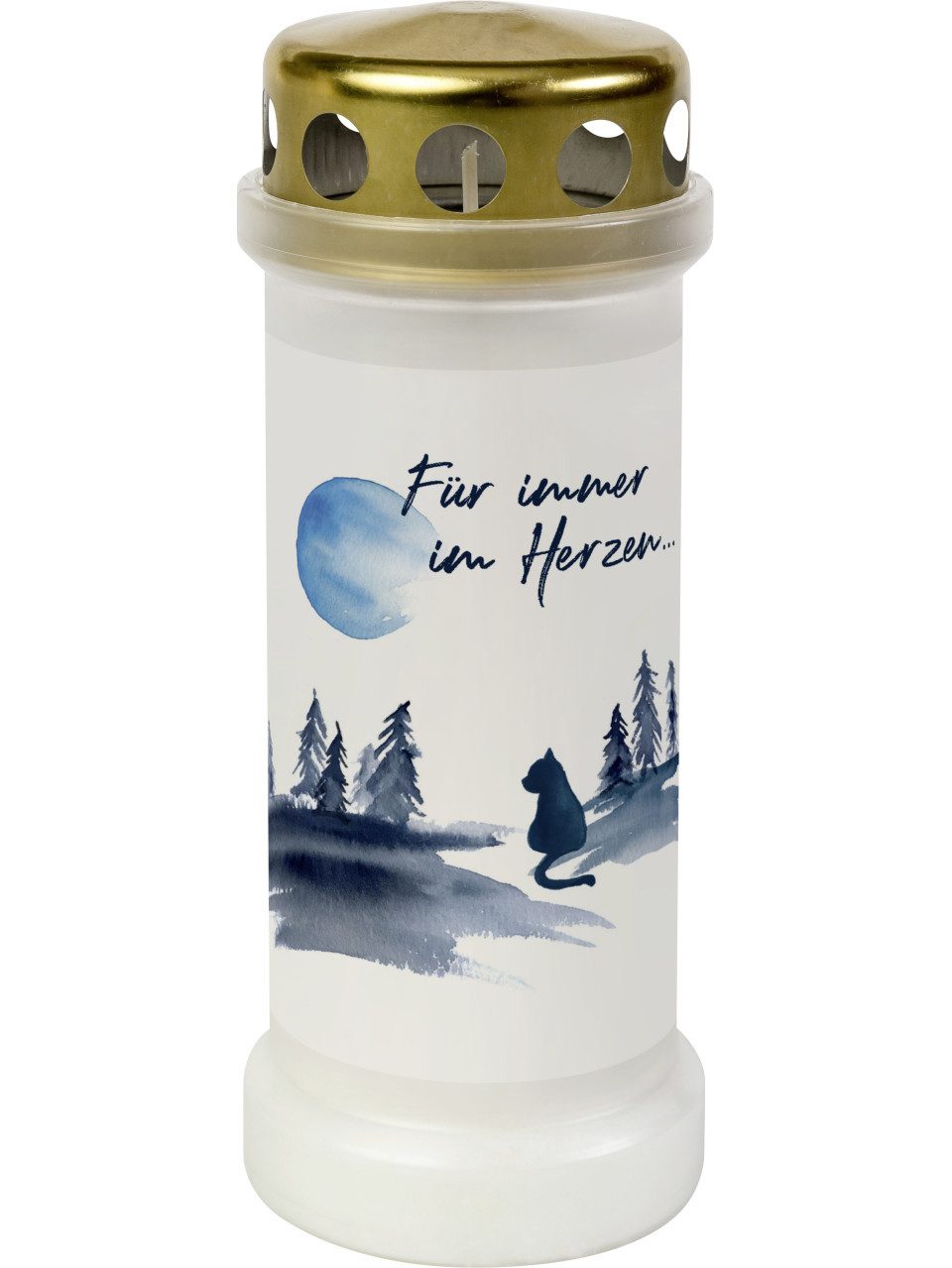 Bolsius Grabkerze Bolsius Dauerbrenner Nr. 6 Katze weiß, Höhe: 17,3