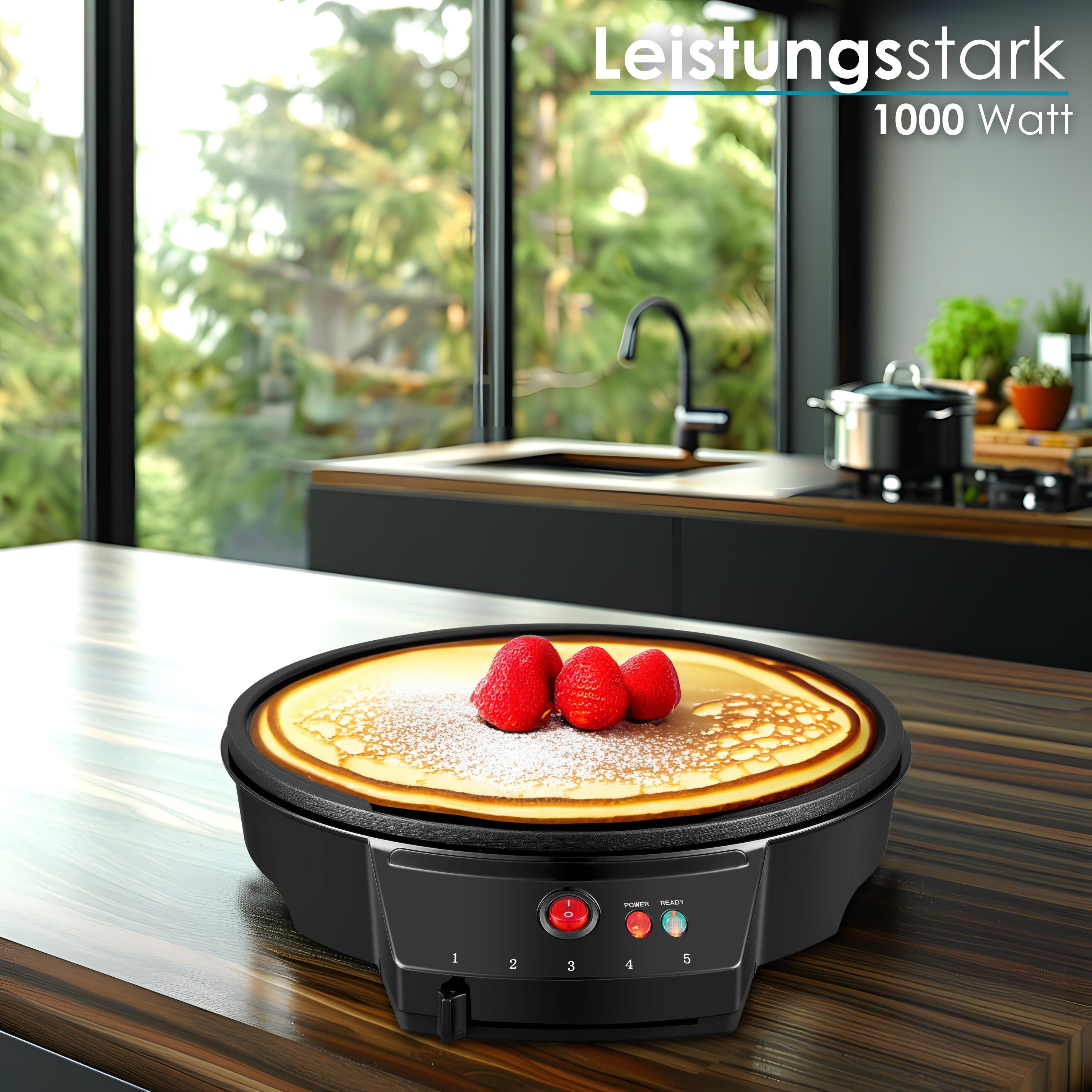 STEINBORG Crêpesmaker SB-2230, 1000 W, Ø 30 cm, Antihaftbeschichtung,Cool-Touch-Griff,Automatische Temperaturkontrolle