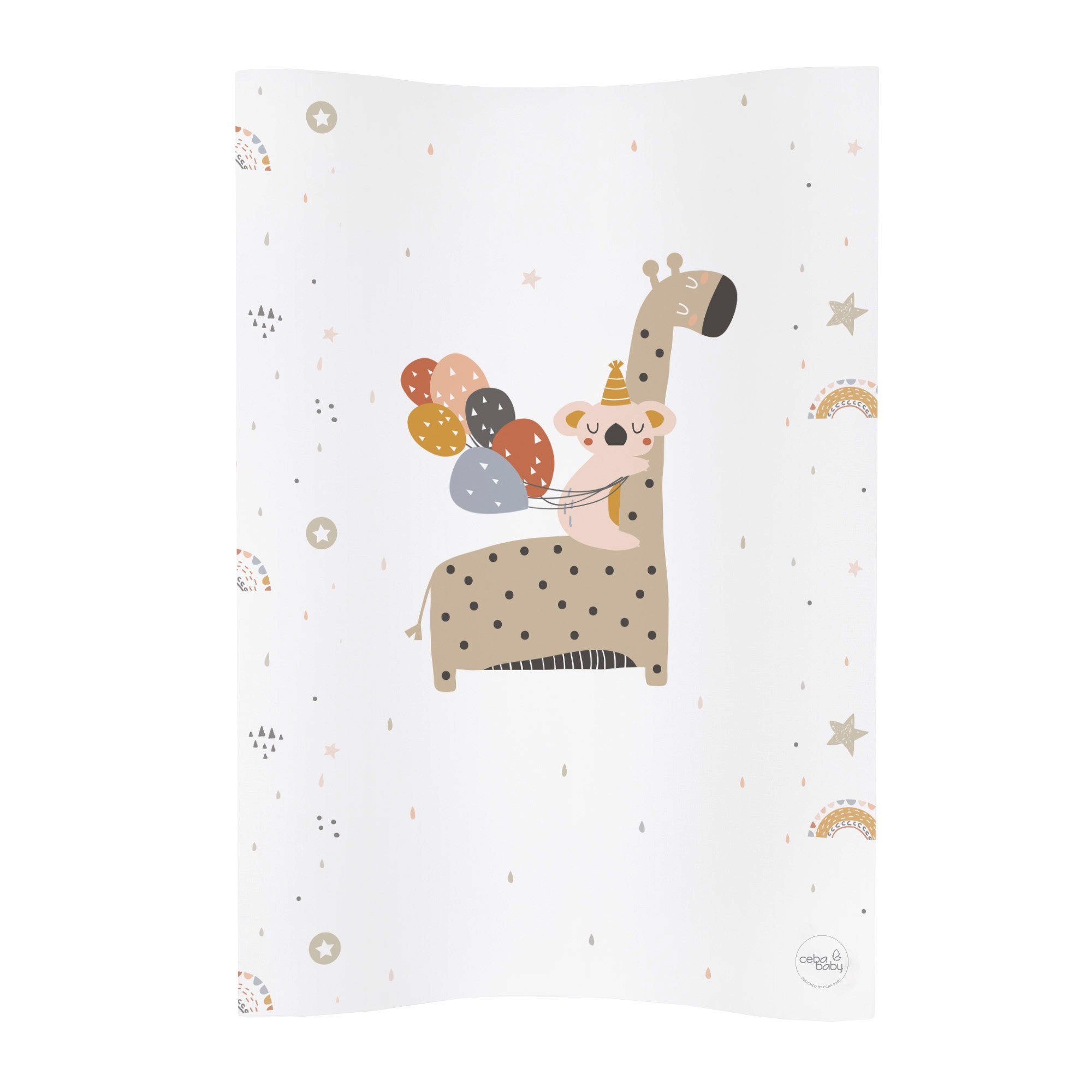 CEBA BABY Wickelauflage weiche profiliert 70 x 50 cm, Weiche Wickelunterlage Abwaschbar Giraffe