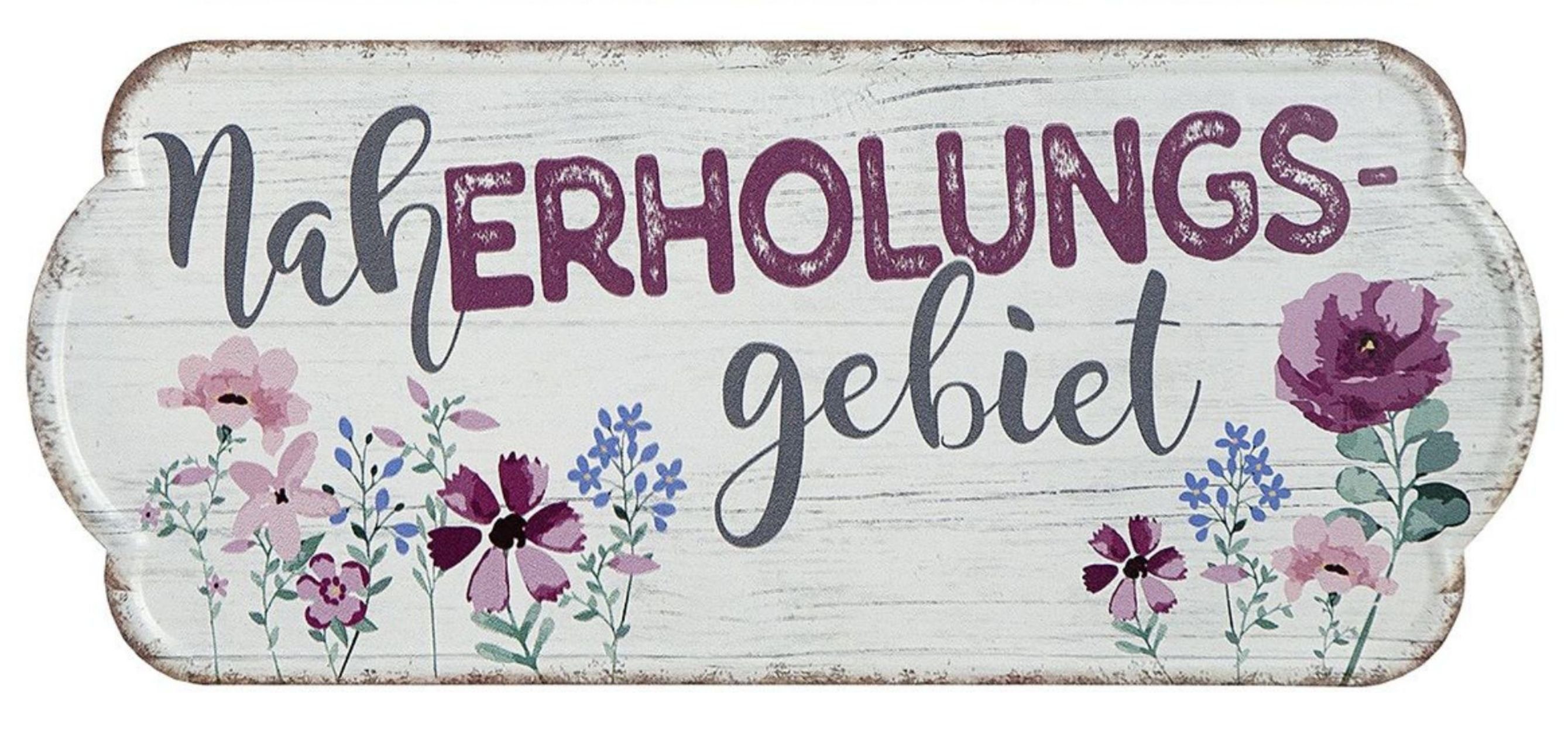 GILDE Wandbild, Garten, Vintage Outdoor Metallschild Modell NAHERHOLUNGSGEBIET Material