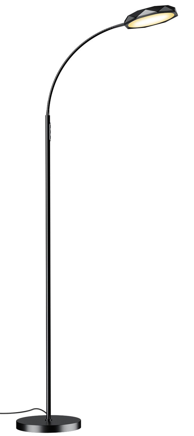 Lujasi LED Stehlampe 18W 2000LM Dimmbar Sofa Leselampe mit 4 Farbtemperatur, Fernbedienung, lineare Leuchtdichte, Stehlampe Wohnzimmer, deckenfluter, Kaltweiß/natürliches Licht/Warmweiß, 1 h Timer, Schwanenhals-Standlicht mit Touch für Schlaf- & Büro