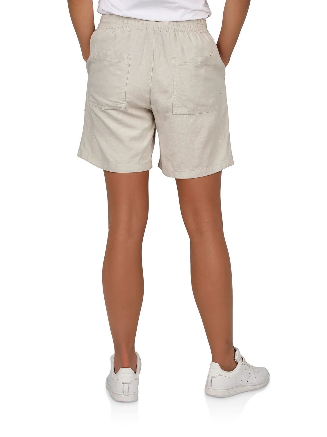 DENIMFY Sweatshorts Damen Leinen Shorts DFAlessia Regular Fit Leinenshorts mit Kordelzug – Bild 2 von 4