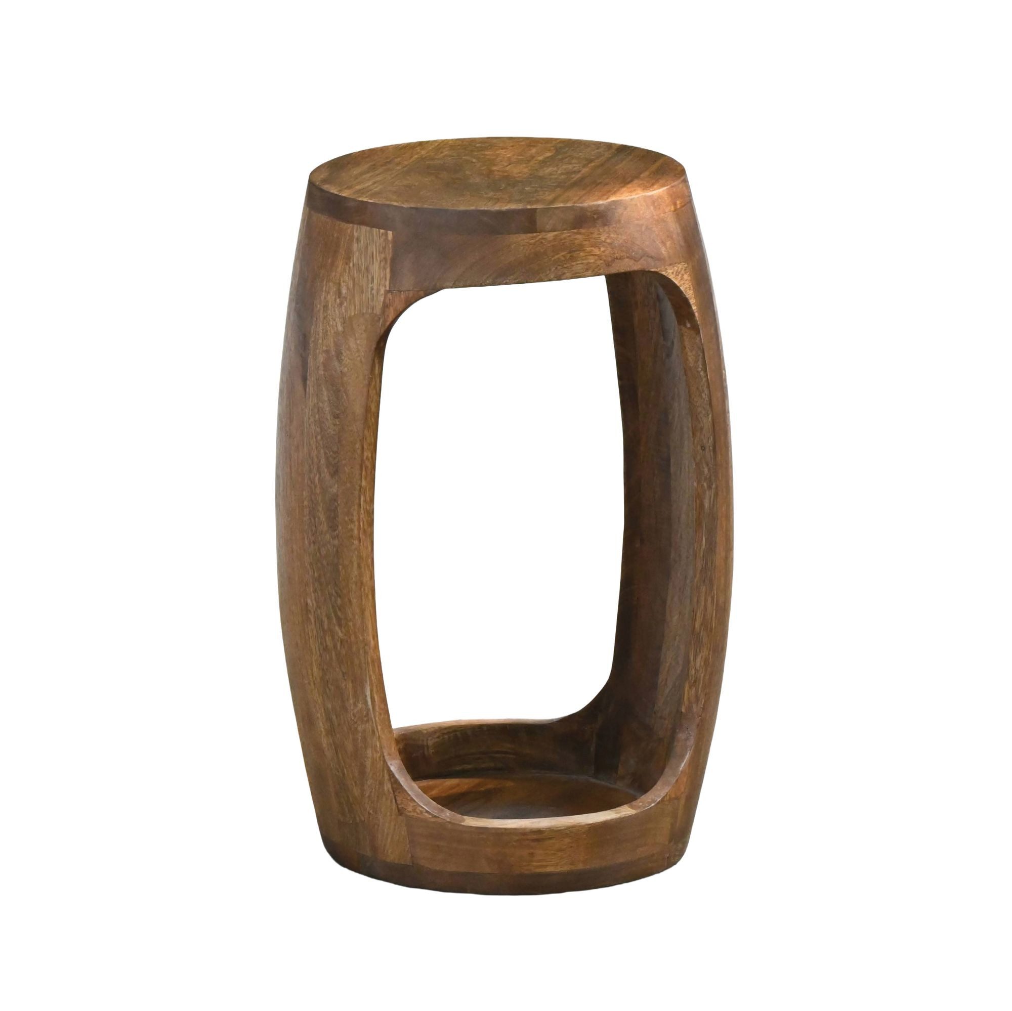 Wohnling Beistelltisch WL7.433 Anstelltisch Mango Massivholz 30 cm Ablagetisch rund modern (Kompakter, eleganter und vielseitiger Ablagetisch), Handgefertigt aus echtem Massivholz