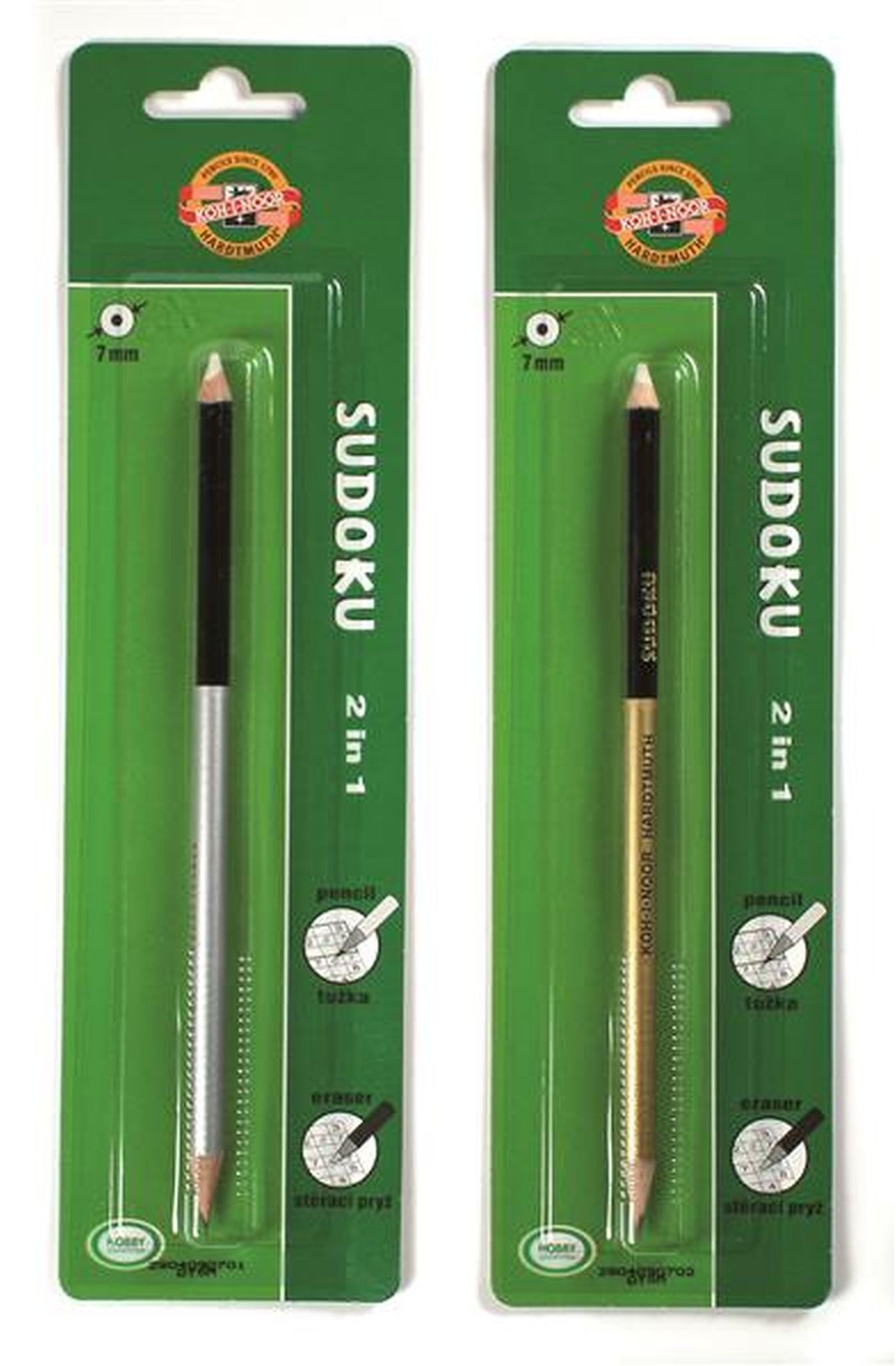 KOH-I-NOOR Bleistift KOH Bleistifte für Sudoku 2B mit Radiergummi