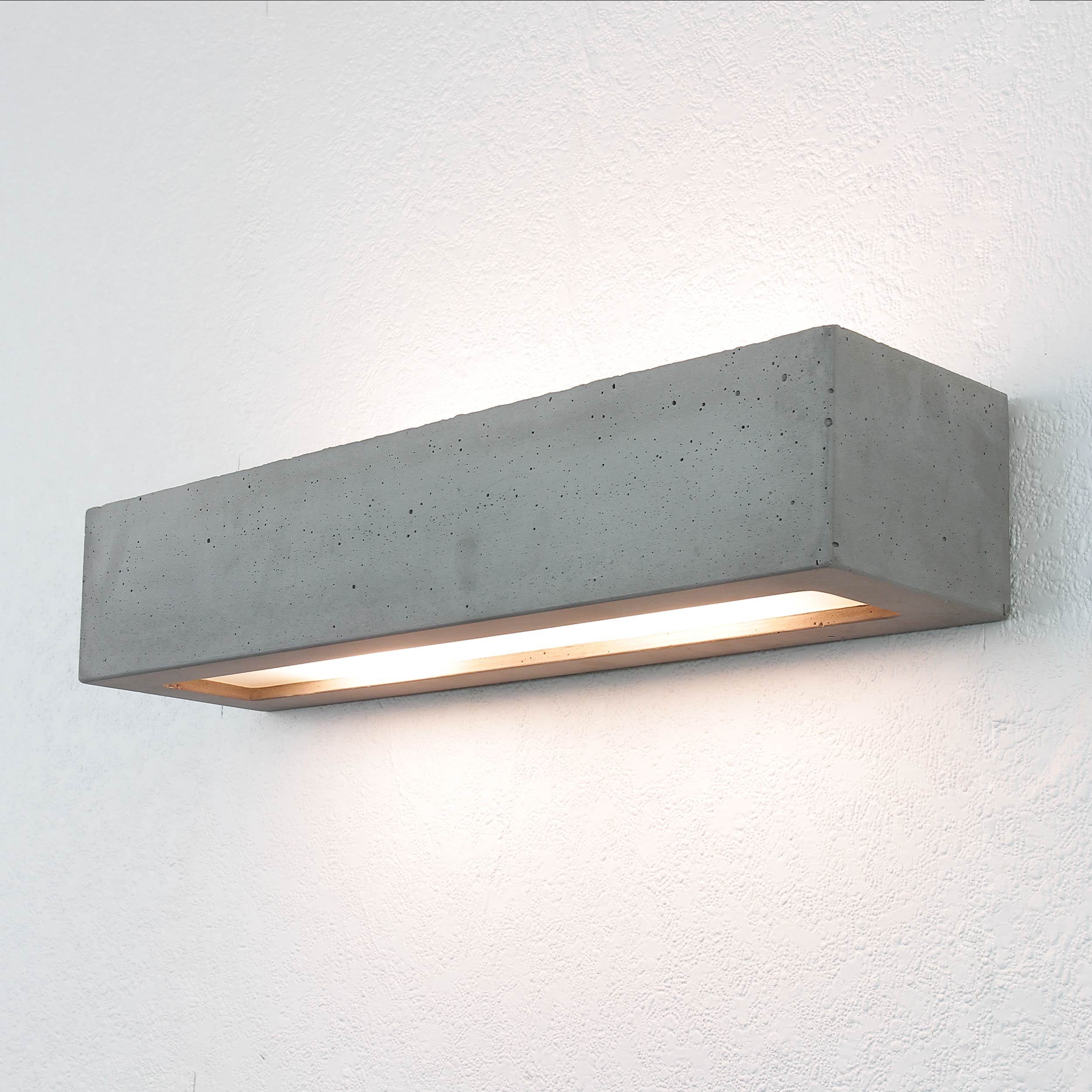 Licht-Erlebnisse Up Down E27 Beton Beleuchtung Wandleuchte ohne SOLID, cm Treppenhaus 2x 51,5 indirekte Leuchtmittel, B: