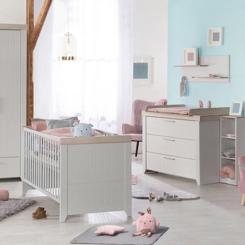 roba® Babymöbel-Set Helene, (Spar-Set, 2-St., Kinderbett, Wickelkommode),  mit Kinderbett & Wickelkommode; Made in Europe