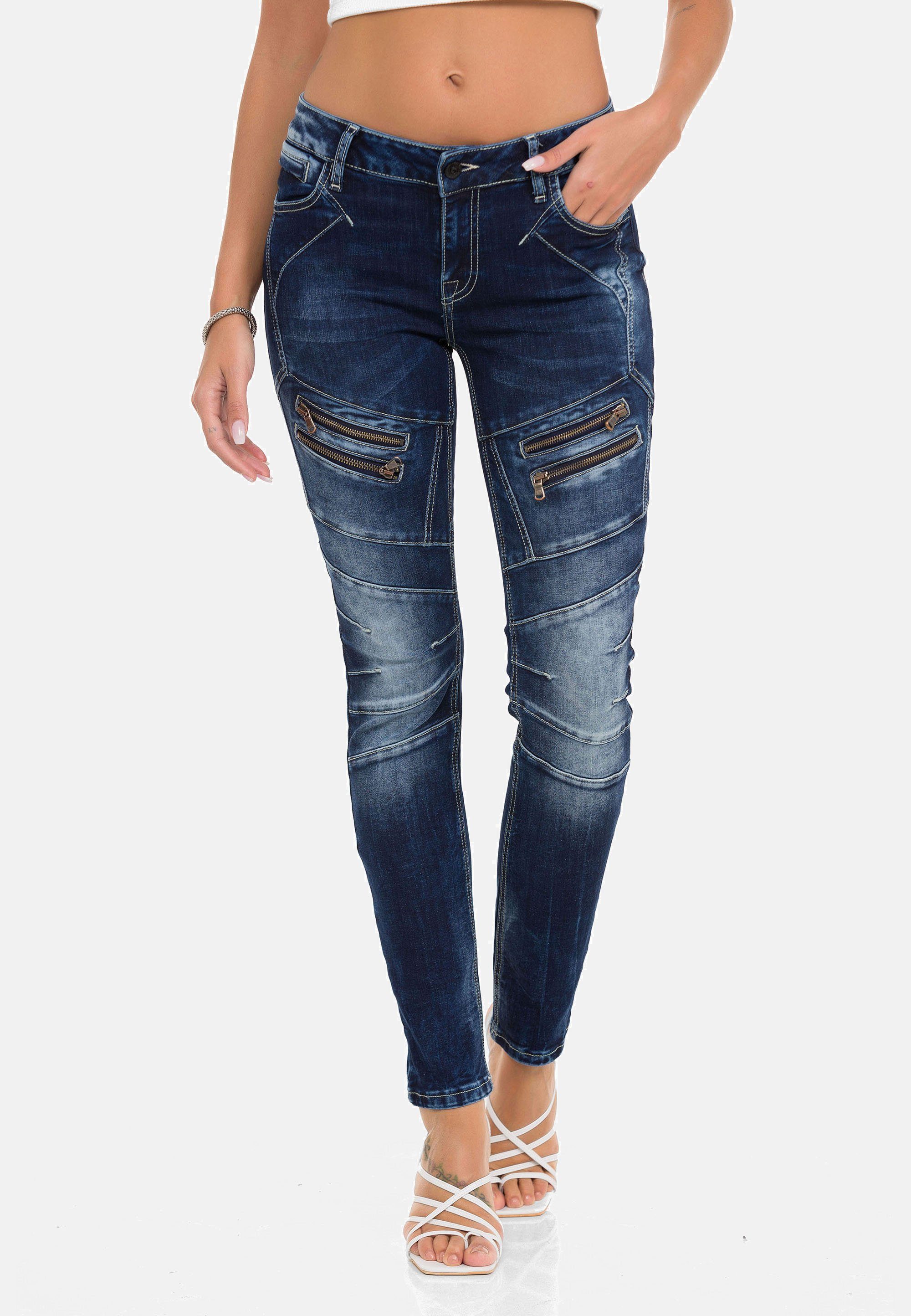 Cipo & Baxx Slim-fit-Jeans in sommerlichem Look