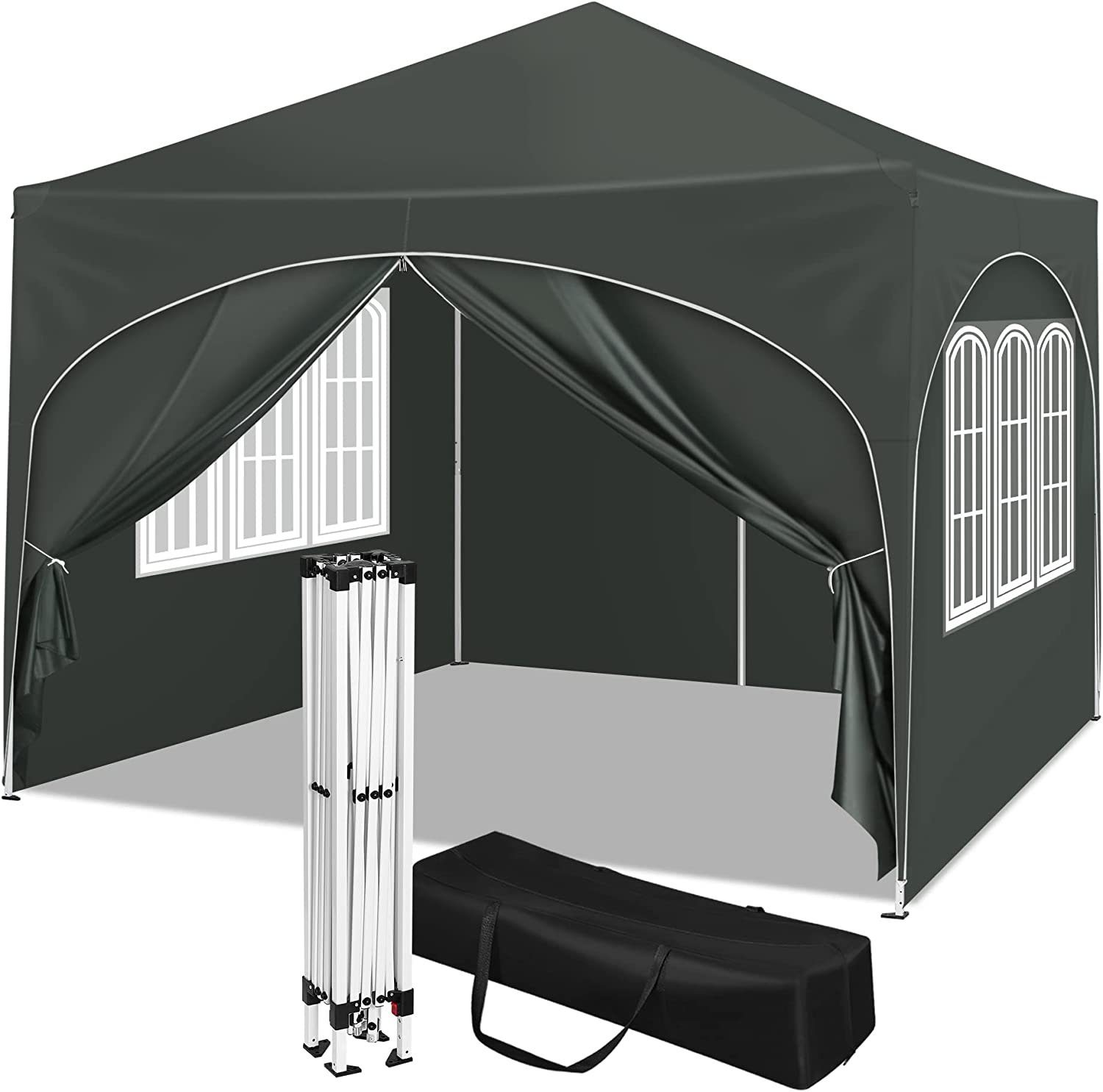Woltu Faltpavillon, mit 4 Seitenteilen, 3x3 m, mit 4 Seitenwänden, höhenver günstig online kaufen