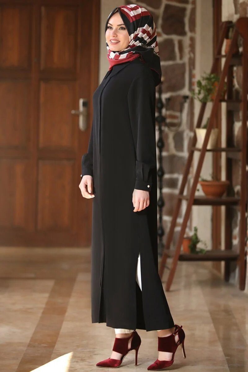 fashionshowcase Longtunika Langärmlige Damen Tunika Modest Fashion, Hijab geeignet Knitterarm, atmungsaktiv, blickdicht