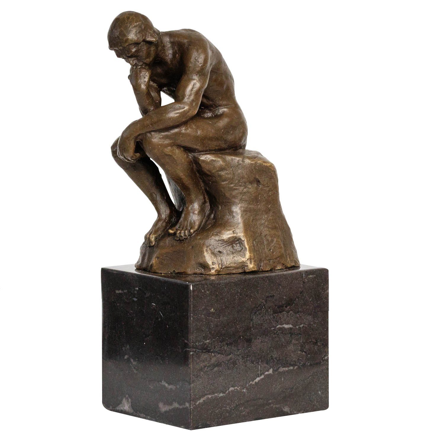 Bronze Denker Bronzeskulptur Skulptur Bronzefigur Mann Rodin der Aubaho nach Skulptur