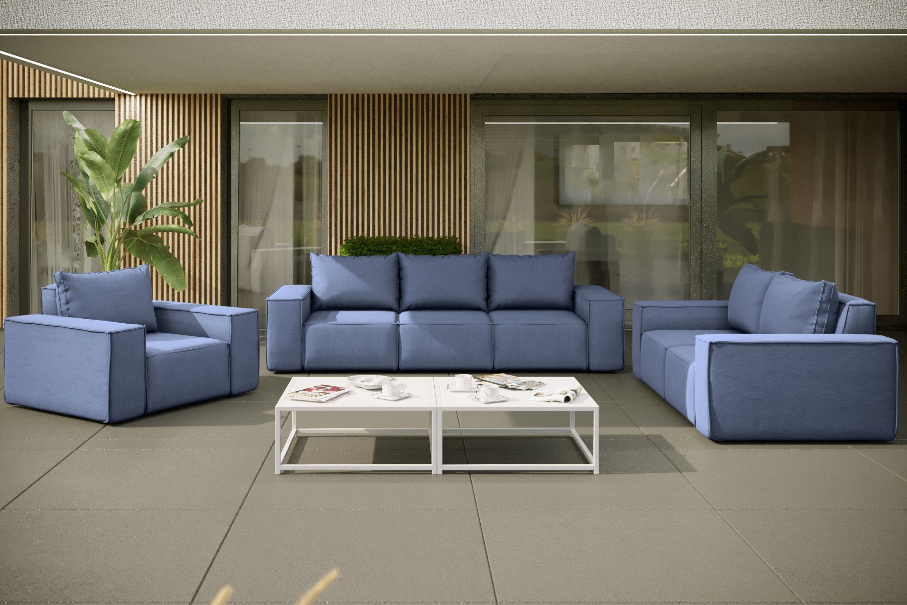 Fun Möbel Gartenlounge-Set Gartenmöbel-Set GARDENT 3er-2er-1er, günstig online kaufen