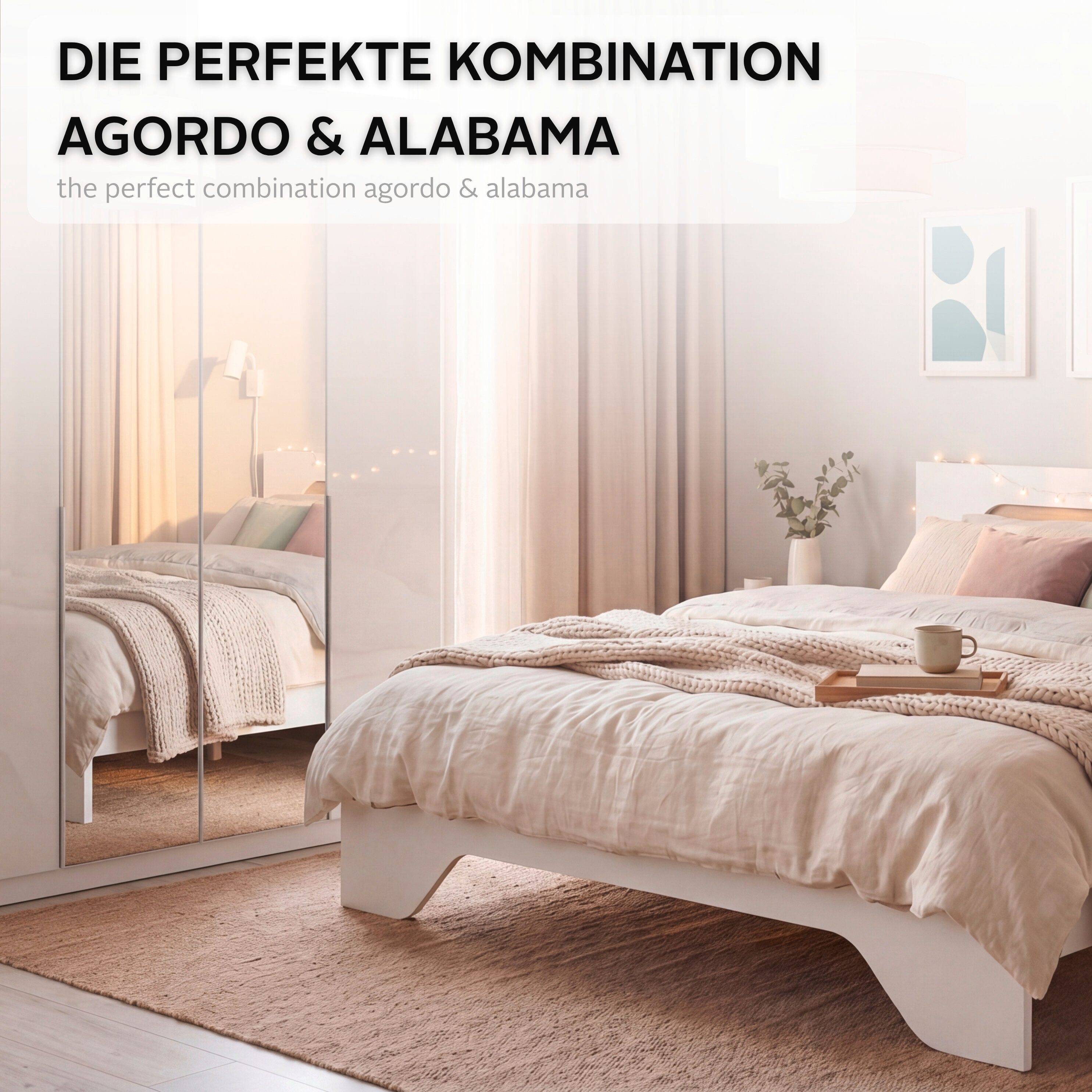 OTTO home Bett Doppelbett Holzbett Futonbett AGORDO (Liegefläche: 180x200 cm), mit stilvoller Kopfteil-Absetzung in Eiche Artisan MADE IN GERMANY