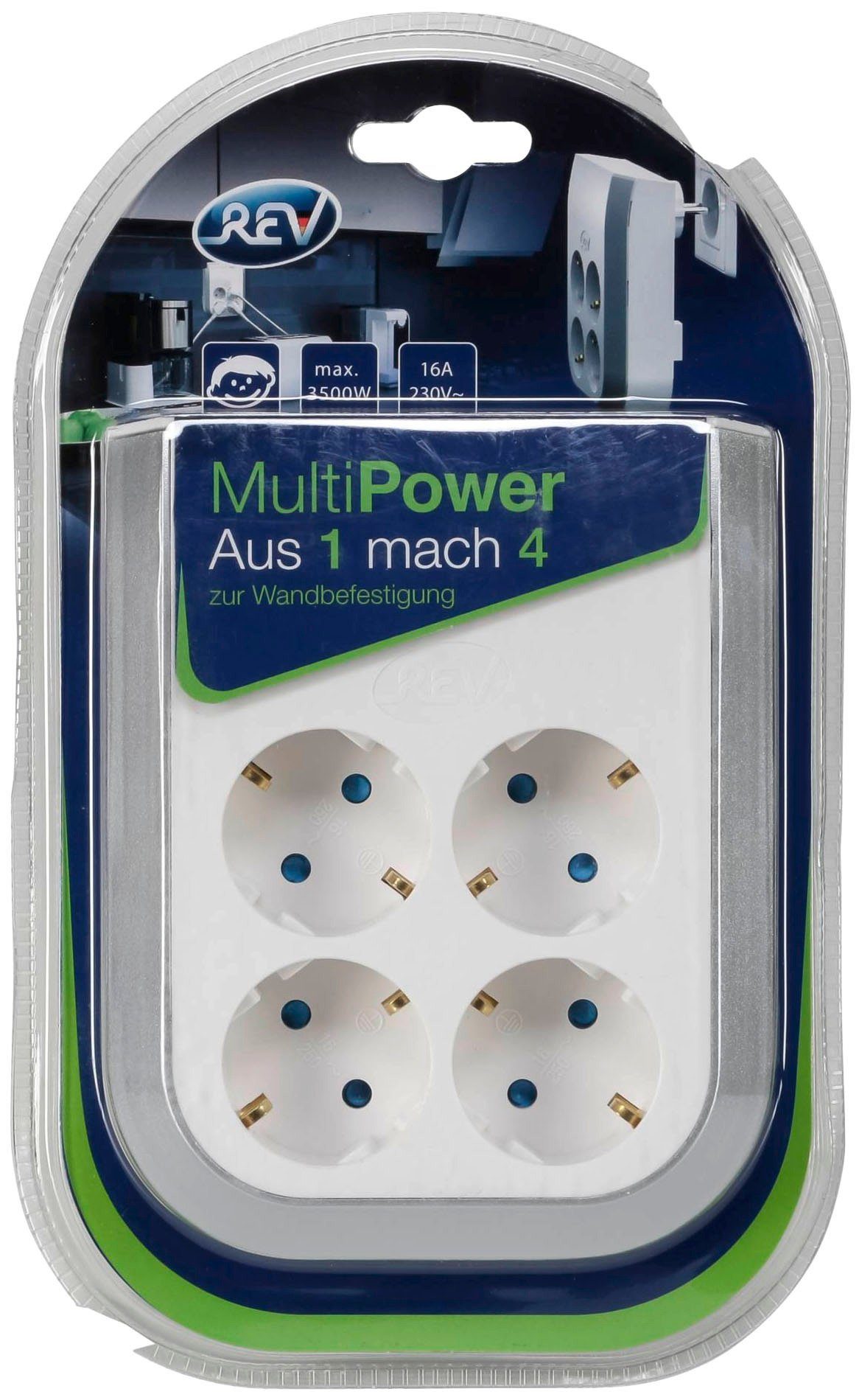REV MultiPower Steckdosenerweiterung Mehrfachsteckdose 4-fach (Kindersicherung)