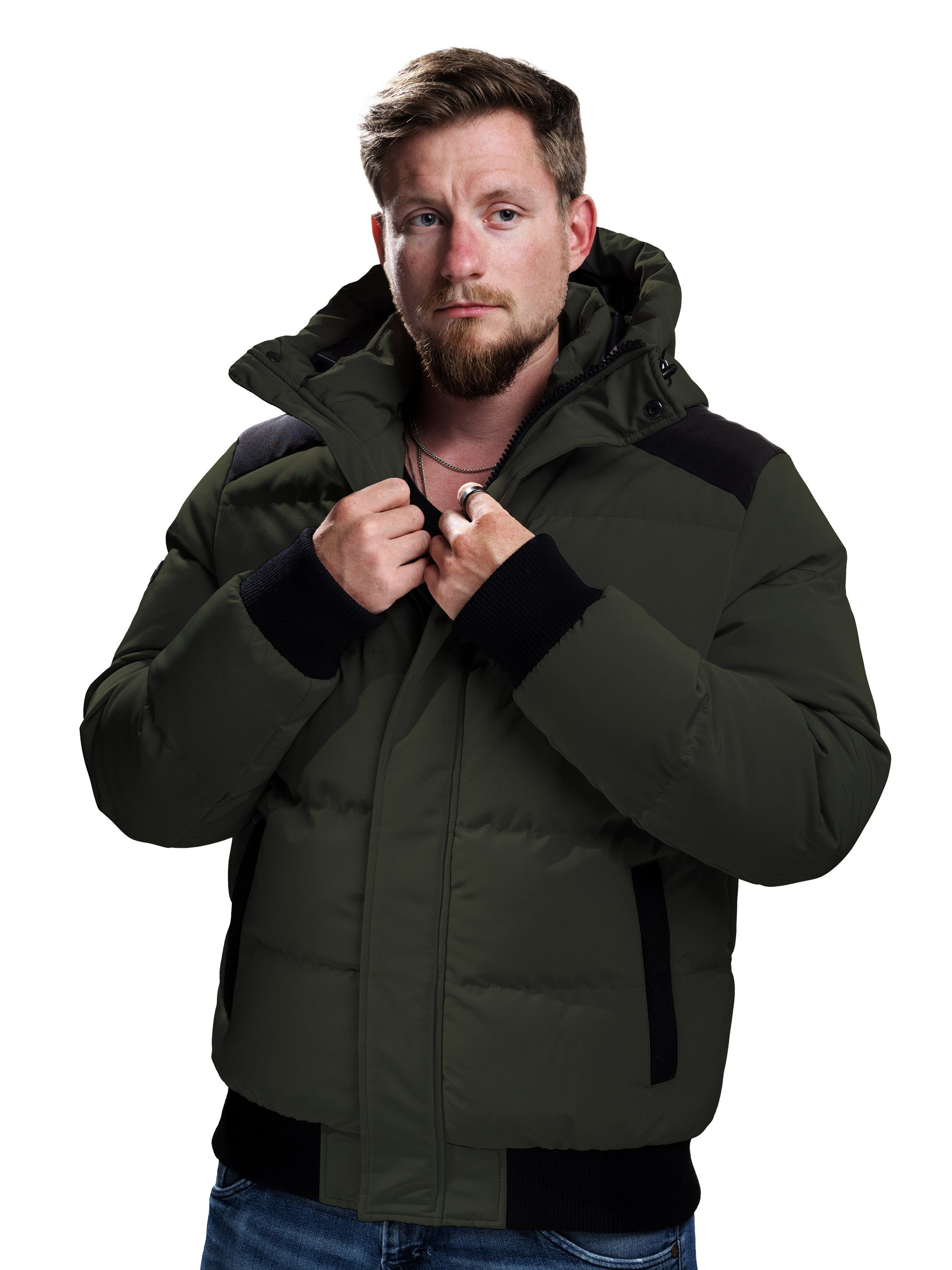Poolman Winterjacke Jacke mit Kapuze P2304.765 Blouson mit kontrastfarbende günstig online kaufen