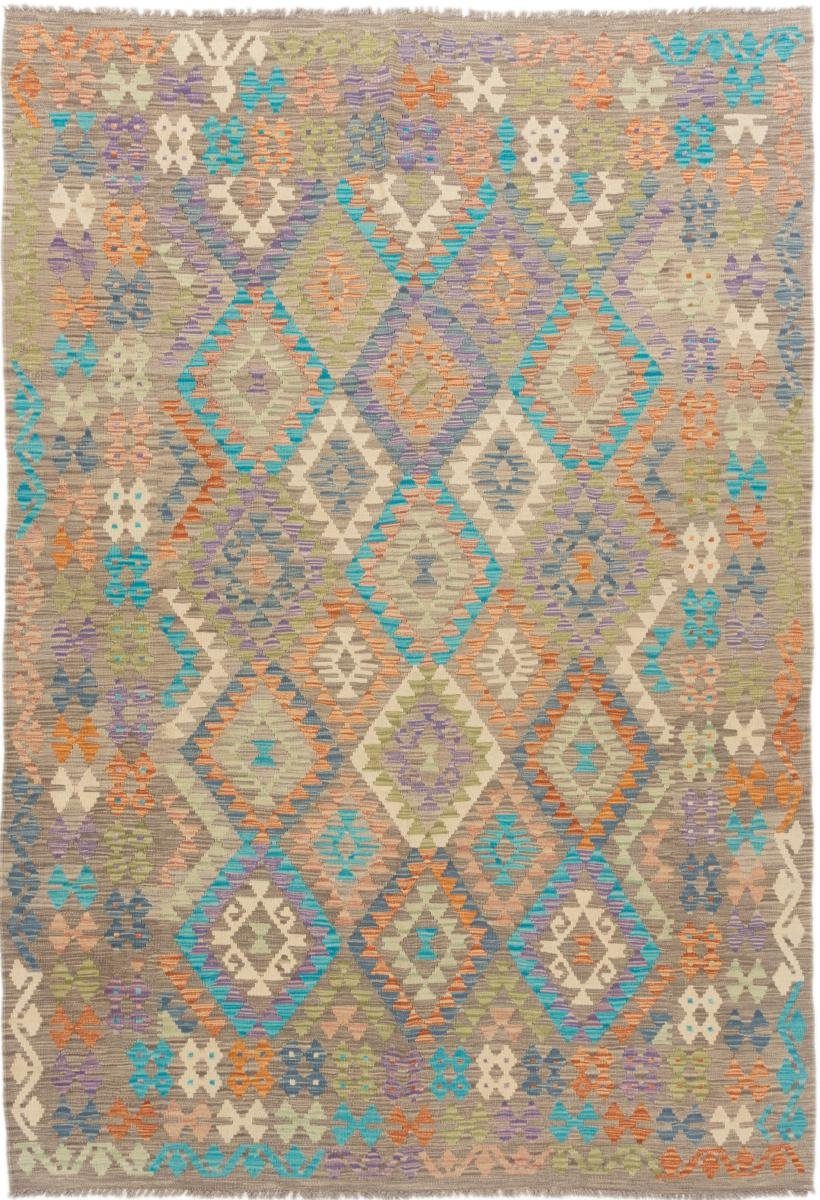 3 Höhe: Orientteppich Handgewebter Orientteppich, Afghan 198x289 Trading, Nain mm rechteckig, Kelim