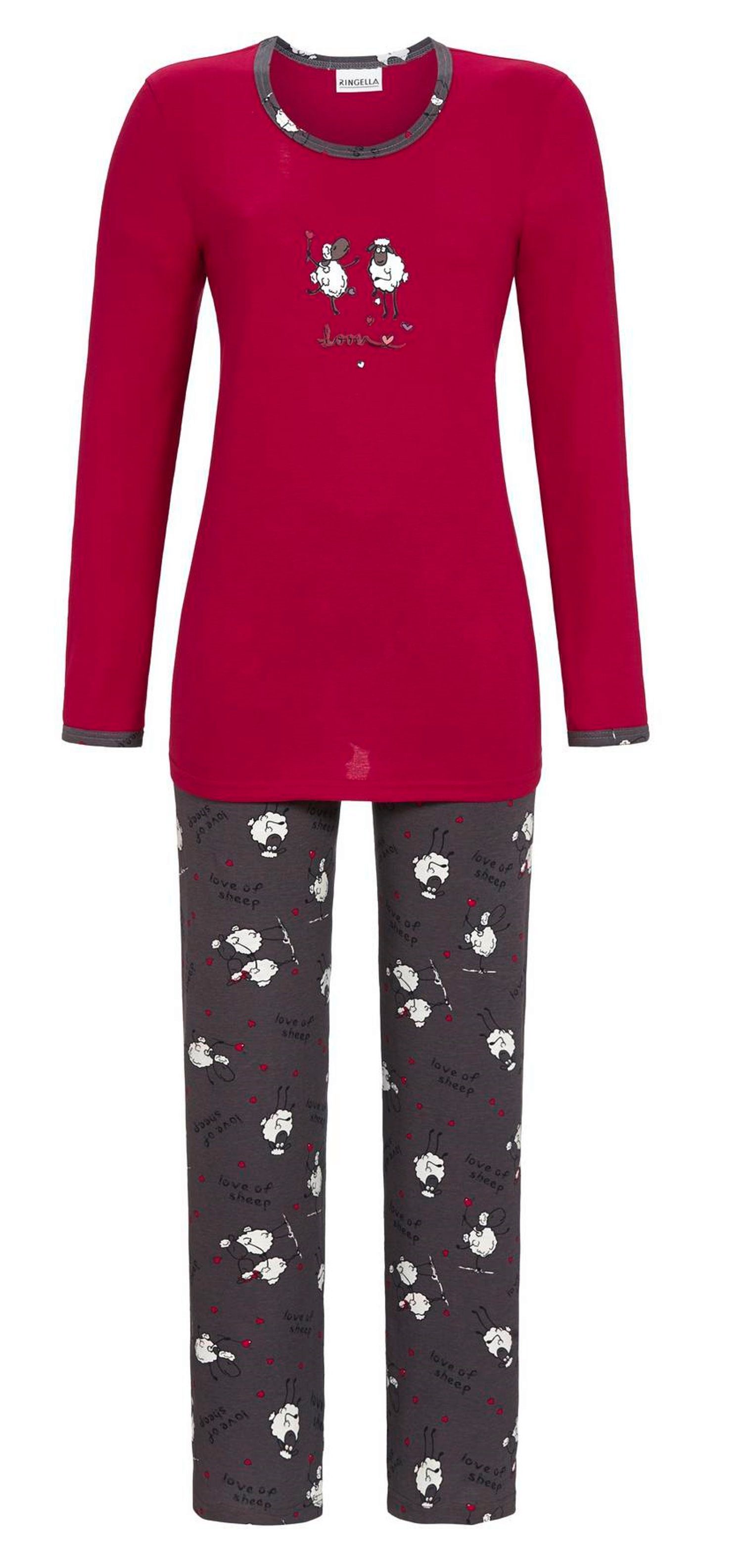 Ringella Schlafanzug Damen Pyjama mit (2 tlg) Schafen Baumwolle