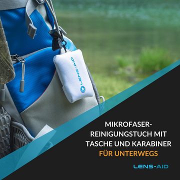 Lens-Aid Mikrofaser Reinigungstuch mit Beutel und Karabiner Mikrofasertuch