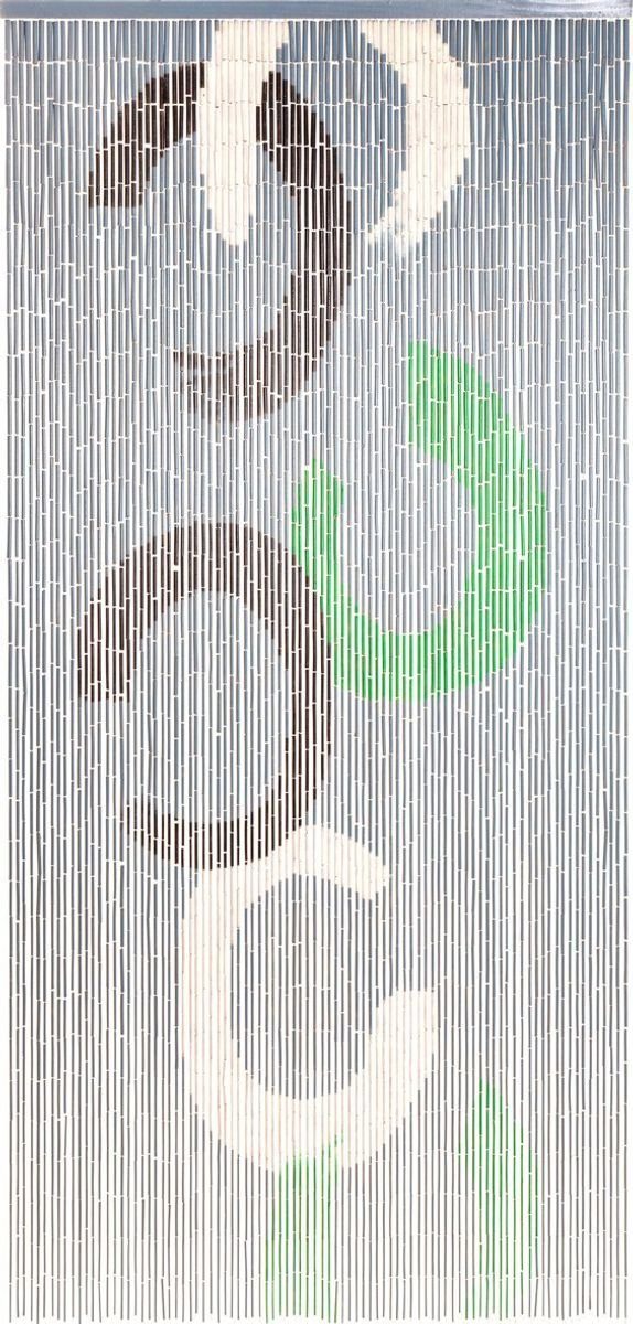 CONACORD Türvorhang Decona Circle Dekovorhang bunt, Hakenaufhängung, halbtransparent, 90 x 200 cm, Bambus - blickdicht dank hoher Stranganzahl