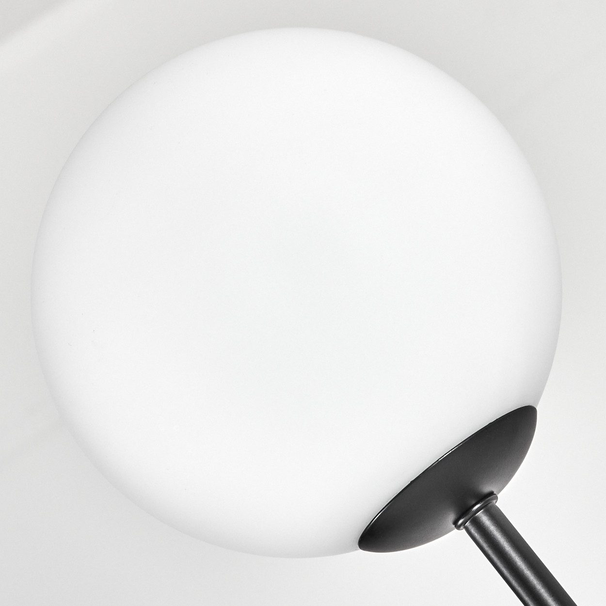 hofstein Stehlampe Stehlampe aus Metall/Holz/Glas in Schwarz/Hellbraun/Milchglas, ohne Leuchtmittel, Stehleuchte im Retro-Design m. Glasschirmen (15cm), Fußschalter, E14