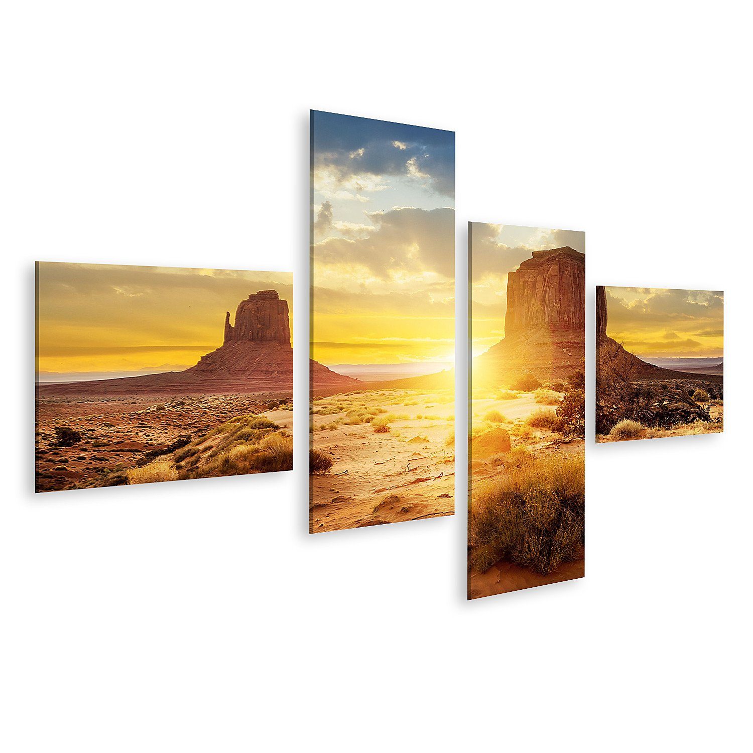 Leinwandbild Bild auf Leinwand Sonnenuntergang Monument Valley Usa Wandbild Leinwa