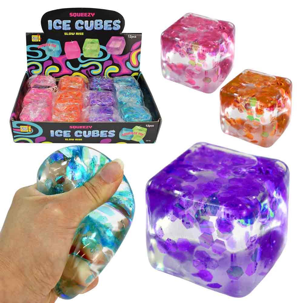 Jonotoys Spielfigur 12 Stück Quetsch Eiswürfel mit Glanz - ca. 5 cm, (12-tlg)