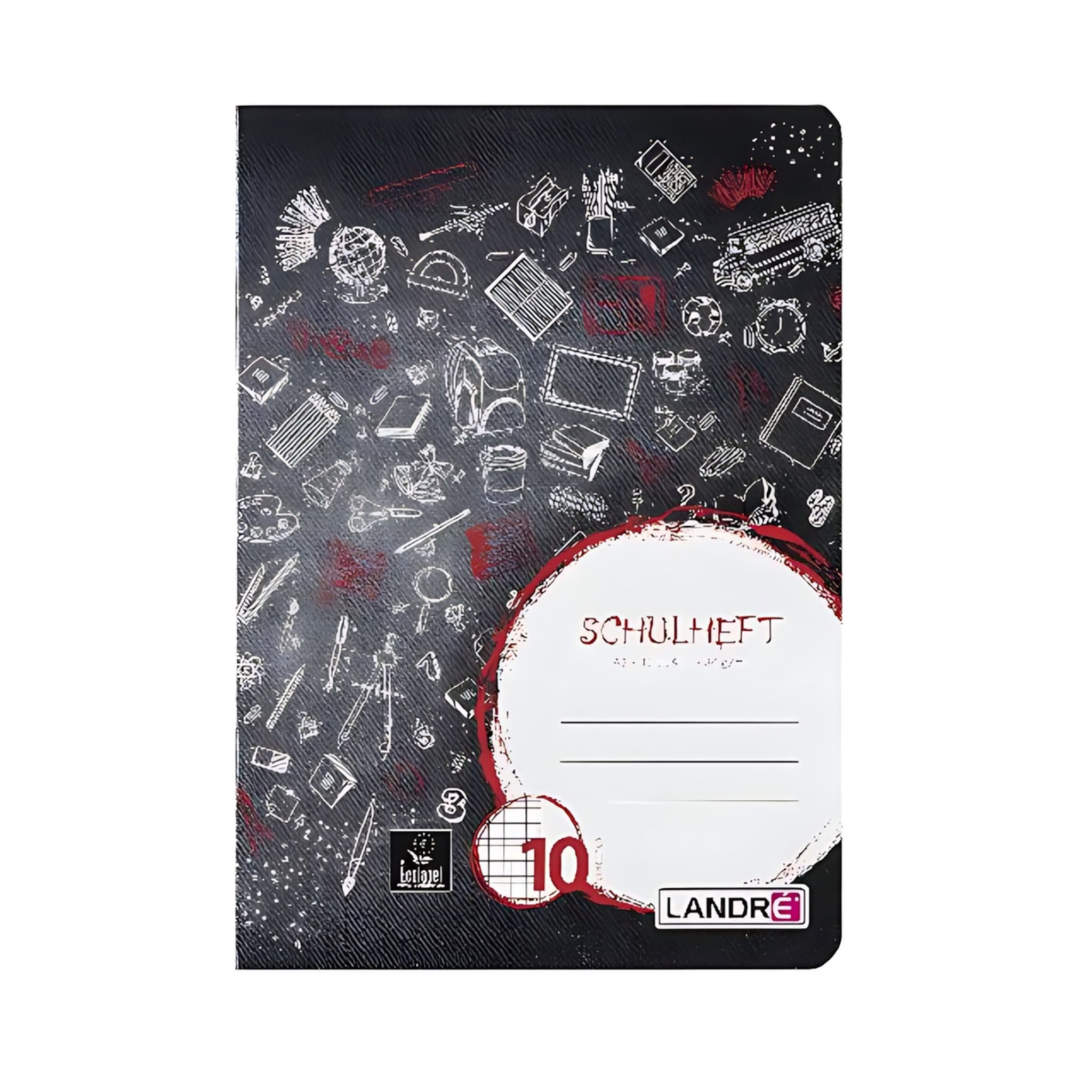 LANDRE Schulheft LANDRÉ Schulheft A5, 16 Blatt, 80 g/m², Lineatur 10 (kariert mit Rand