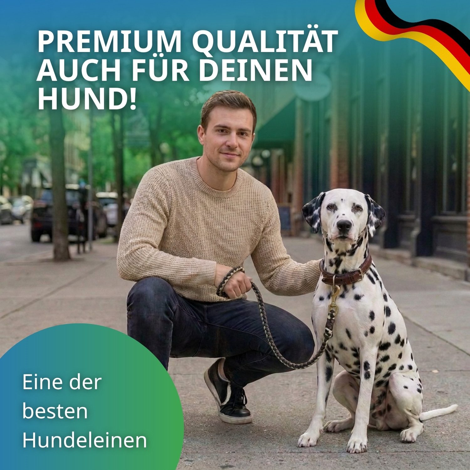 Activity4Dogs Hundeleine große Hunde bis 60 kg, mehrfarbig geflochten, 1,2 m lang, mit Schlaufe, ohne Naht, Qualität aus Deutschland