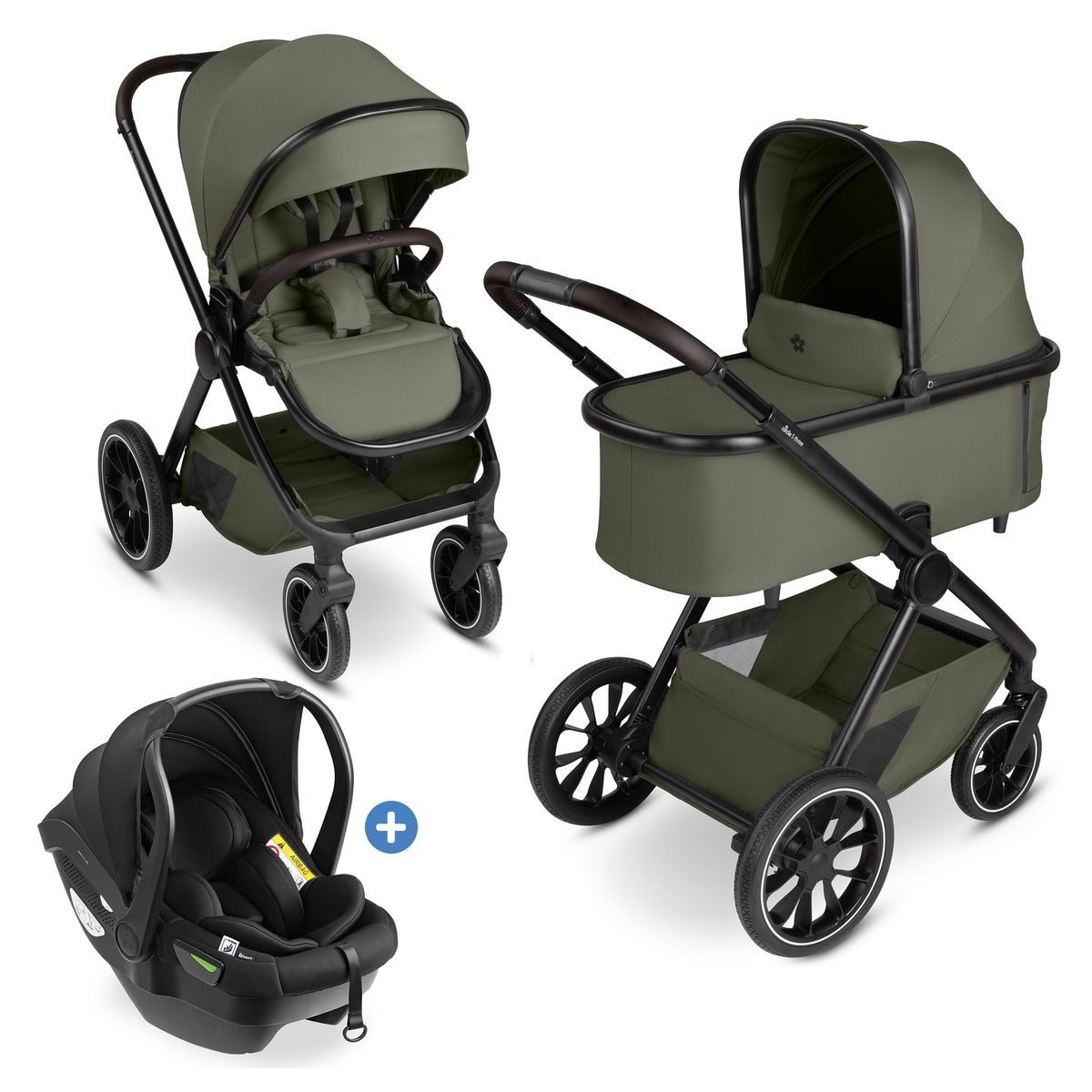 circle by ABC Design Kombi-Kinderwagen ABC Design S Three - Wheat, 3in1 Kinderwagen Buggy Set mit Babywanne, Babyschale & Sportsitz