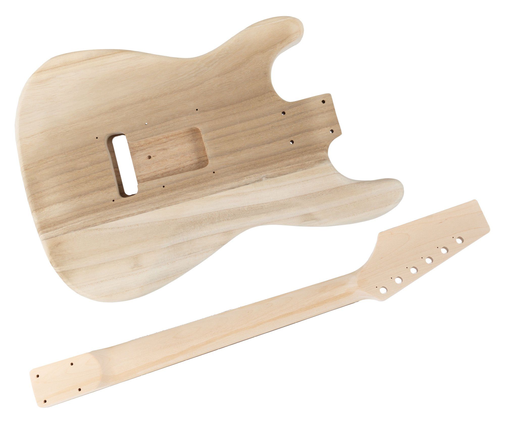 Rocktile E-Gitarre "Do-it-yourself" DIY Bausatz, ST-Style, Korpus: Paulownia - Hals: Ahorn geschraubt - Griffbrett: Blackwood