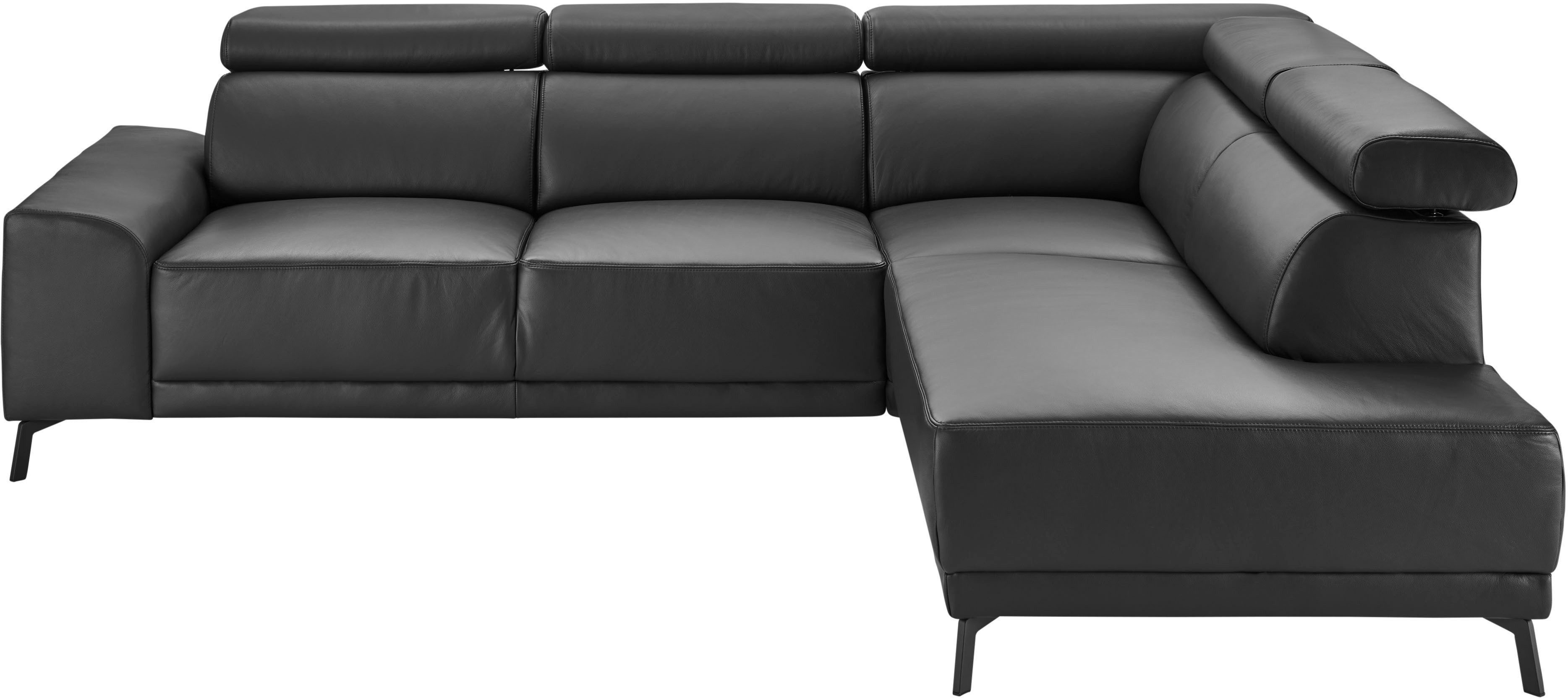 3C Candy Ecksofa Greve modern und bequem, inkl. manueller Kopfteilverstellung, L-Form, wahlweise mit motorischem Sitzvorzug