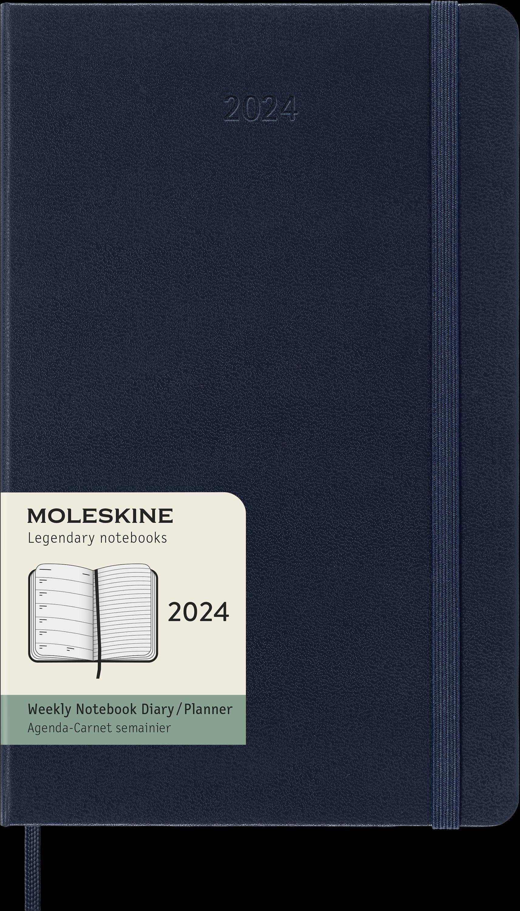 Terminkalender Moleskine 12 Monate Wochen Notizkalender 2024, Large/A5, Saphir
