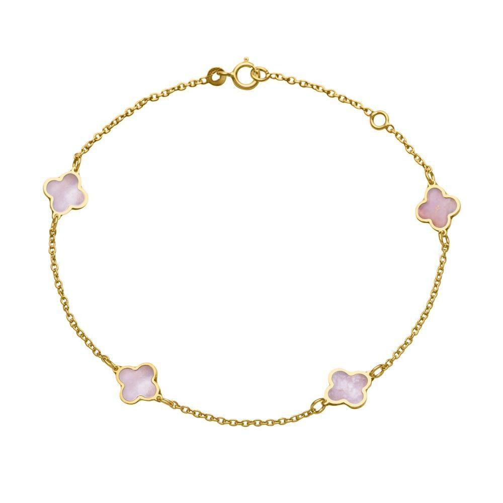 Goldarmband 585er Goldarmband für Damen von JEWLIX mit Blüten aus Perlmutt GB0035