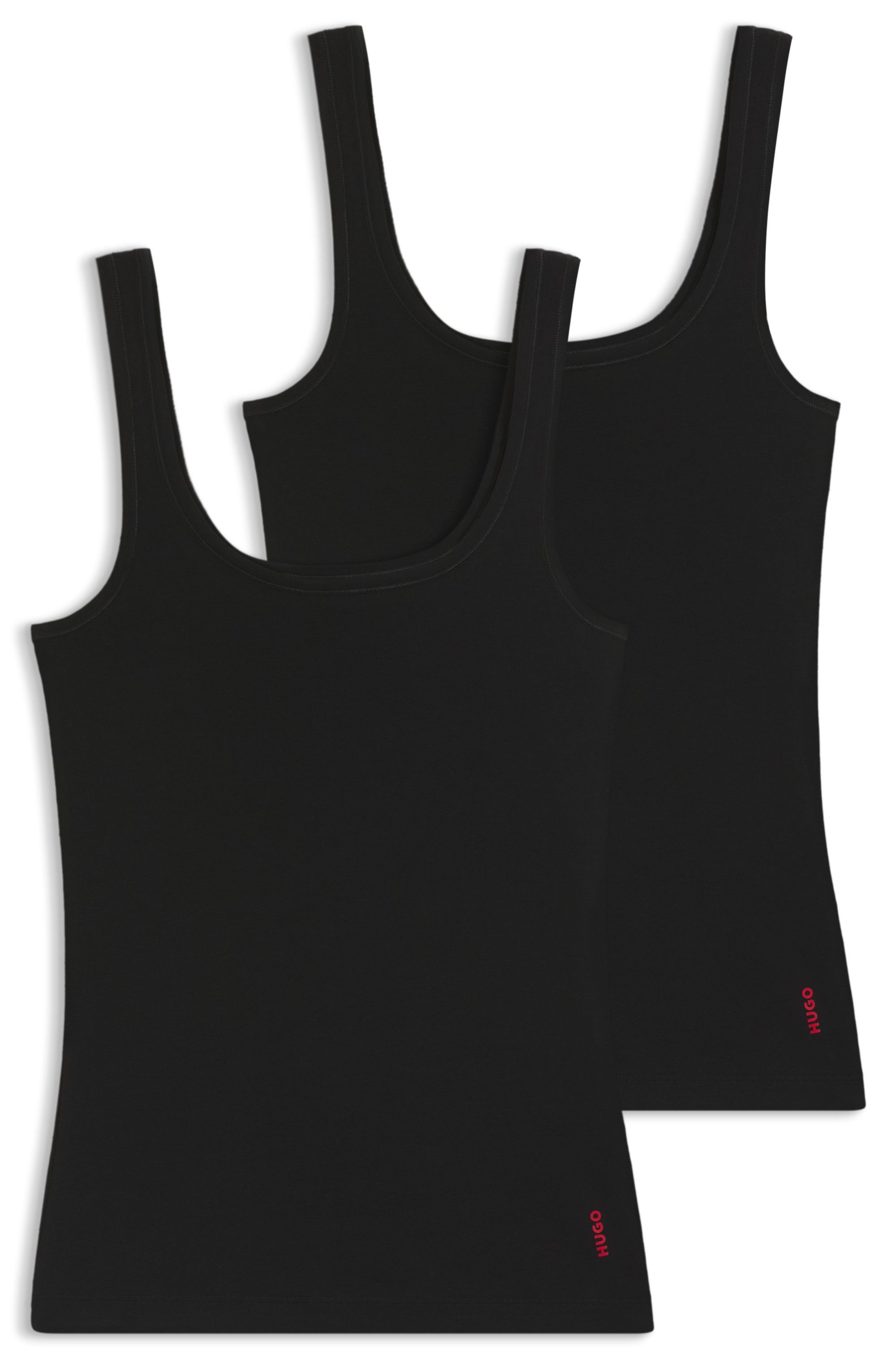 HUGO Tanktop TWIN VEST (Packung, 2er-Pack) mit vertikalem Logoprint