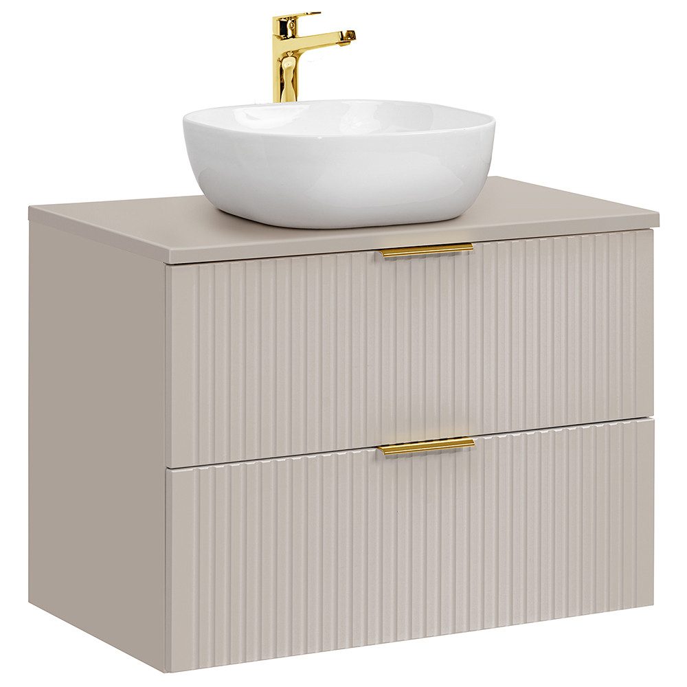 Lomadox Waschtisch ADELAIDE-56-CASHMERE, 80cm mit Keramik-Aufsatzbecken, günstig online kaufen