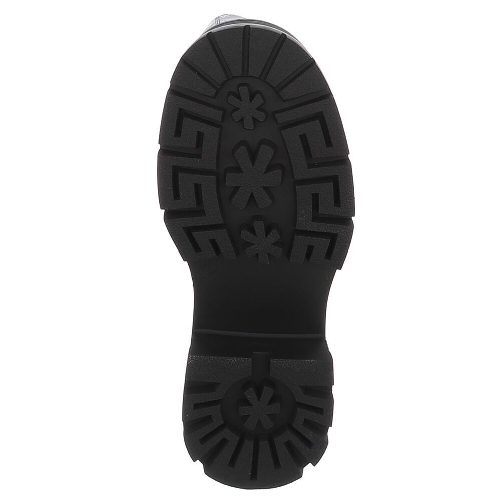 Ital-Design Modische Overknee-Stiefel mit hohem Absatz für Damen Plateaustiefel (91154524) Blockabsatz Stiefel in Schwarz