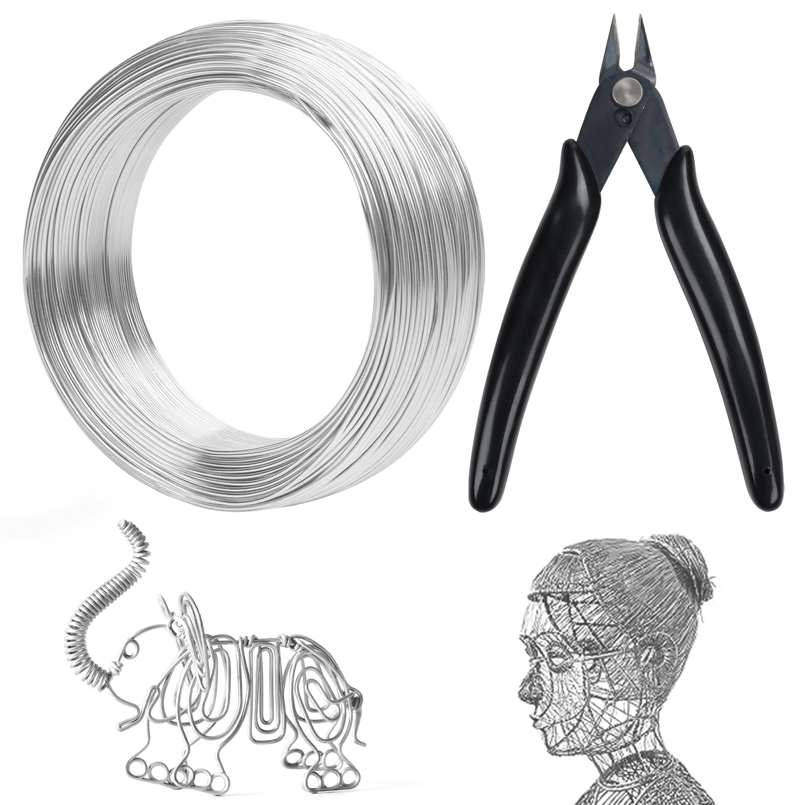 Bastelperlen Flexible Stärke 18 Silber Draht - 100m - 1mm Dm