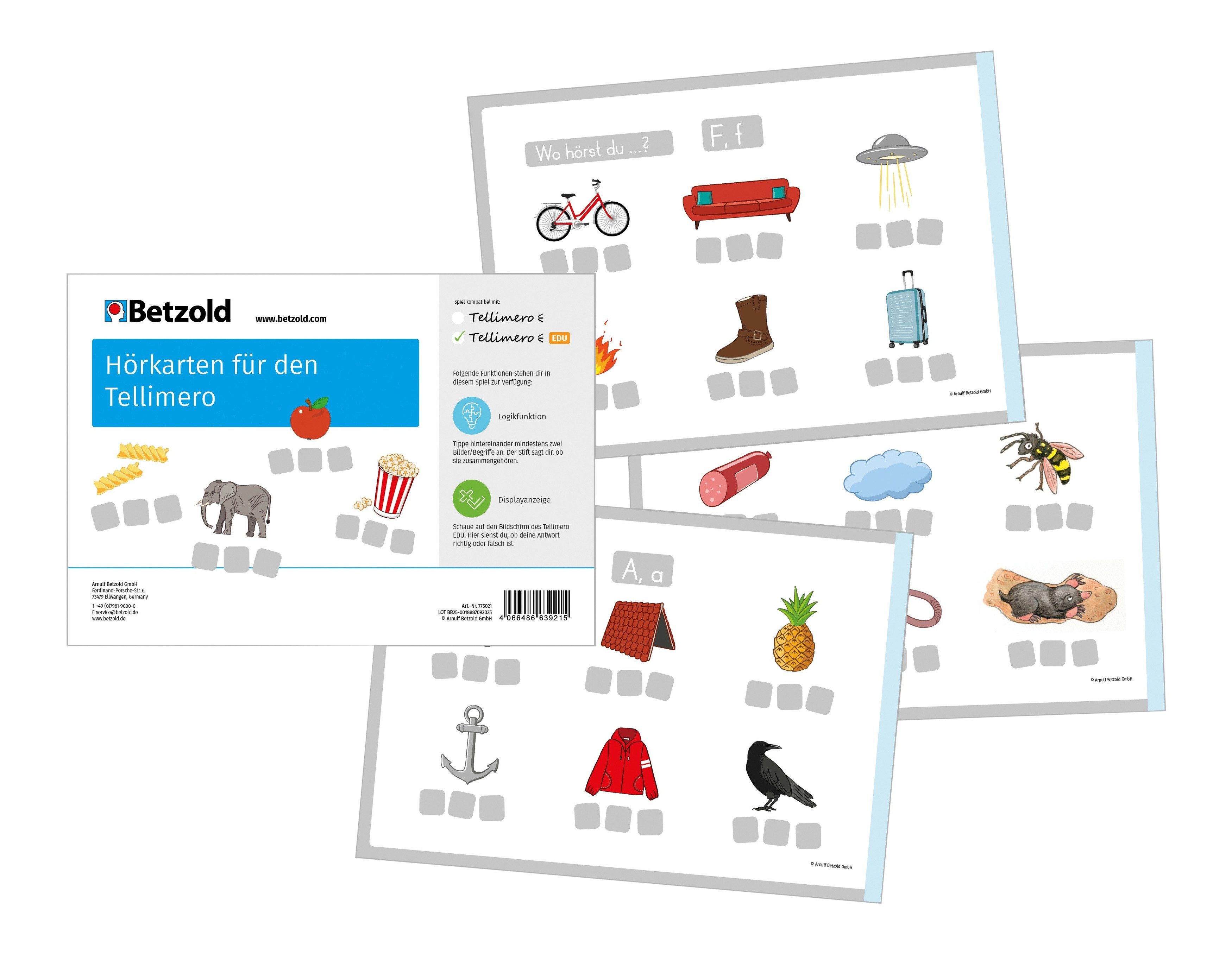 Tellimero Lernspielzeug EDU Hörkarten Lernkarten Buchstaben